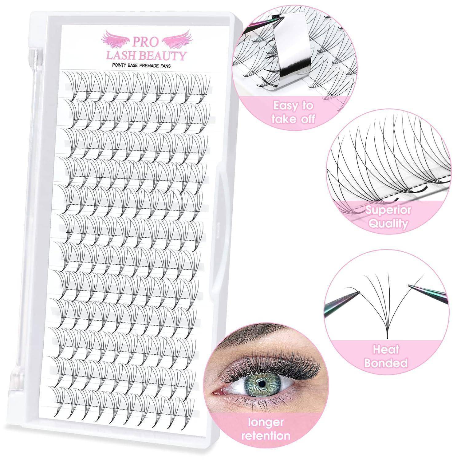 Verpackte PRO LASH BEAUTY Pony-Base vorgefertigte Fächerformen mit Hervorhebungen: „Leicht zu entfernen