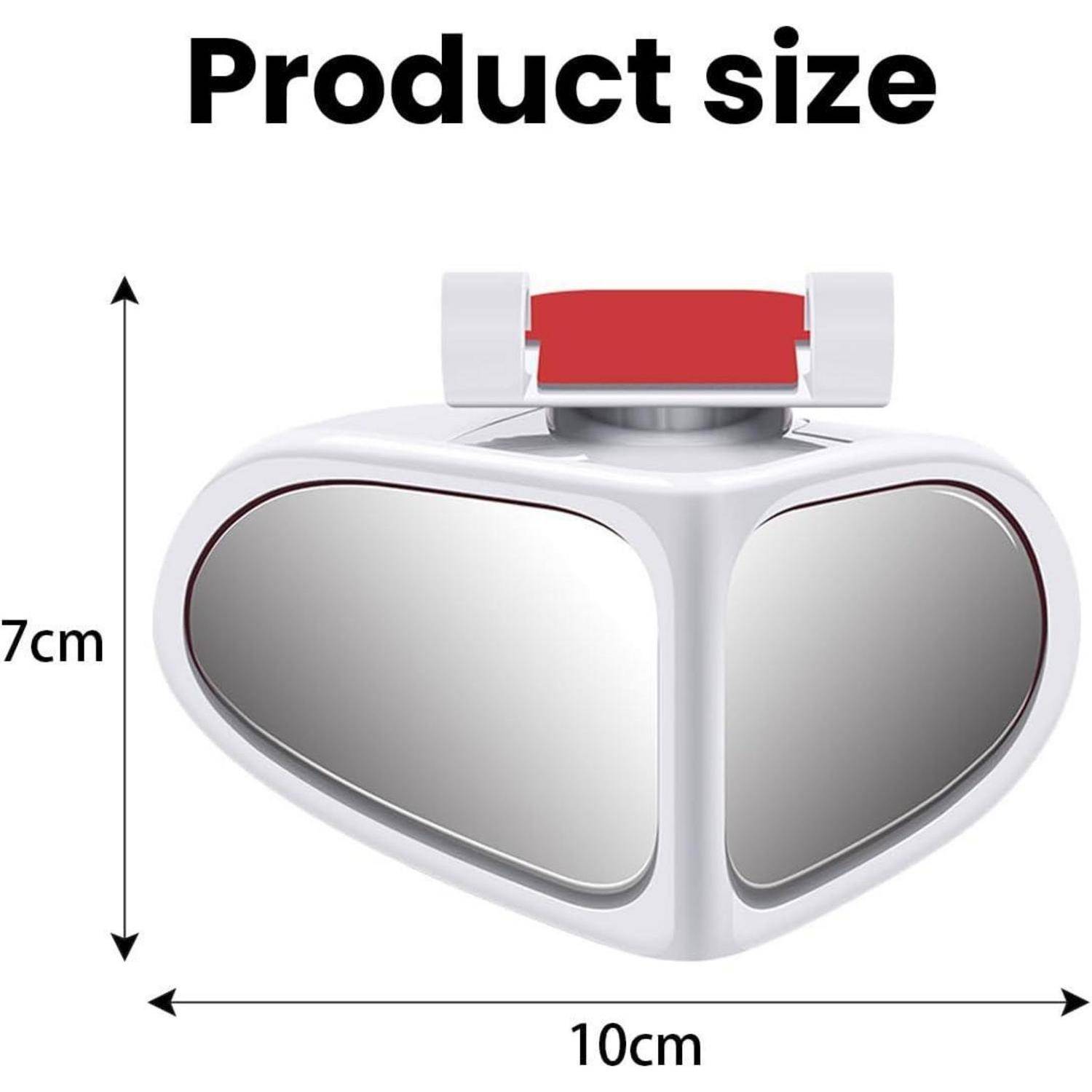 Produktgrößendiagramm mit einem kleinen weiß-silbernen Gerät, 10 cm breit und 7 cm hoch.