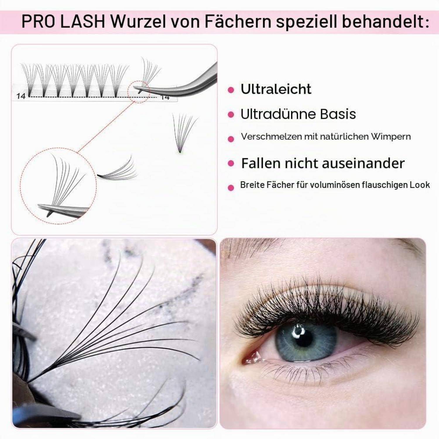 Fertigfächer 7D-D-0.07-13 kurzer Stiel Wimpernverlägerung Fertige Wimpernfächer Volumen Wimpern 0.10 C Curl(7D-D-0.07,13 mm) 1 stück (1er Pack) 7D