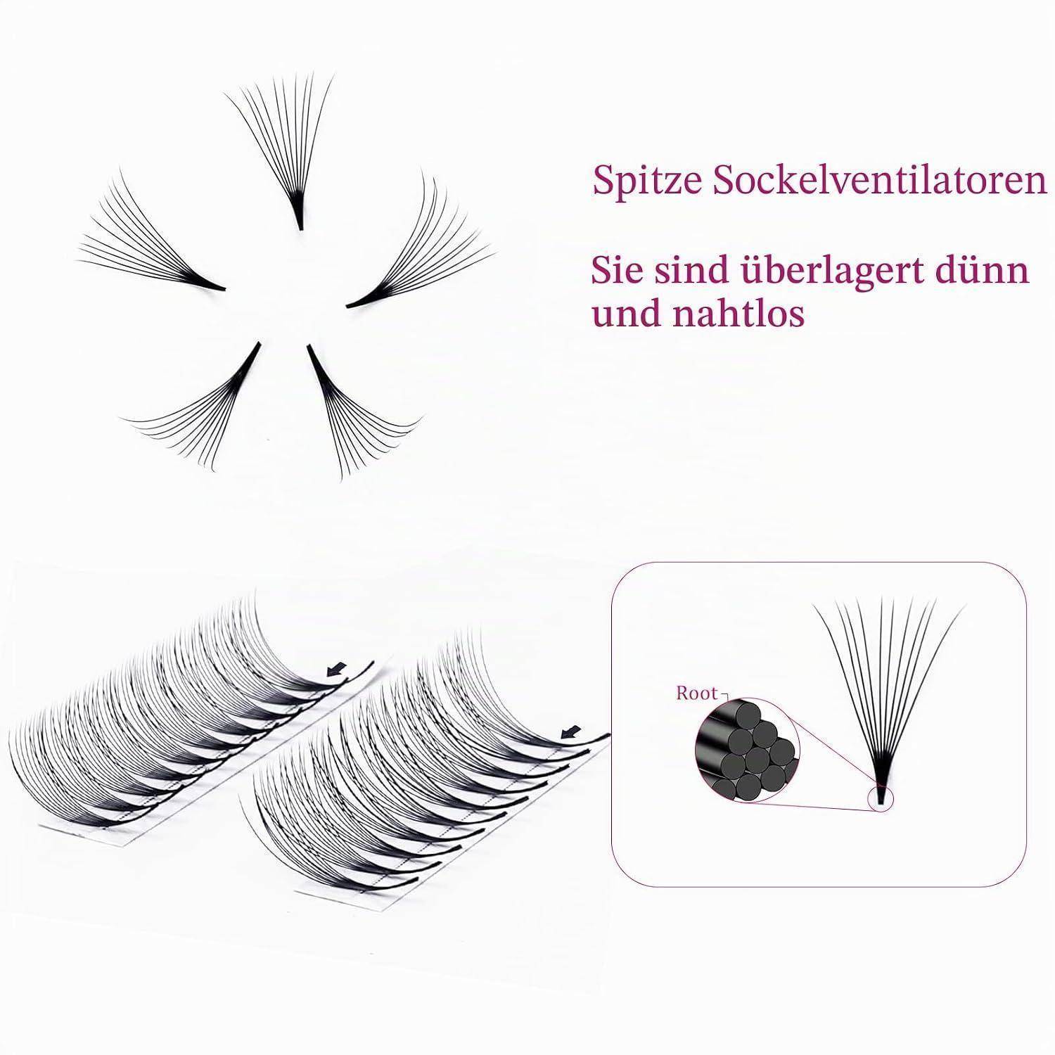 FADLASH Russische Volume 10D 0.07mm D Curl 13mm Lengte Premade Wimper Wimperverlengingen Volume Lash Extensions（10D-0.07D-13mm） Schwarz 10P07D 13