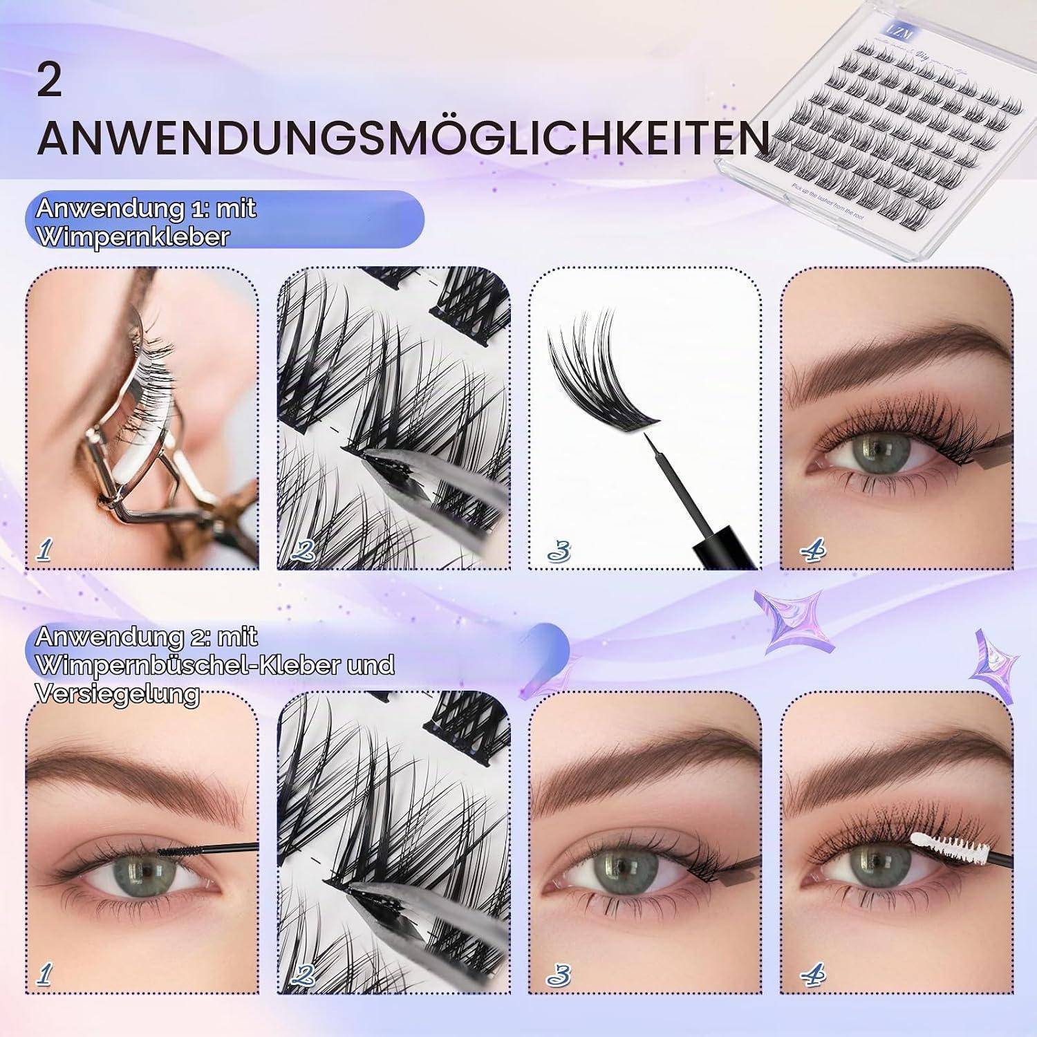 LZM Individuelle Wimpern, natürlicher Look, falsche Wimpern LASH-sun-mix