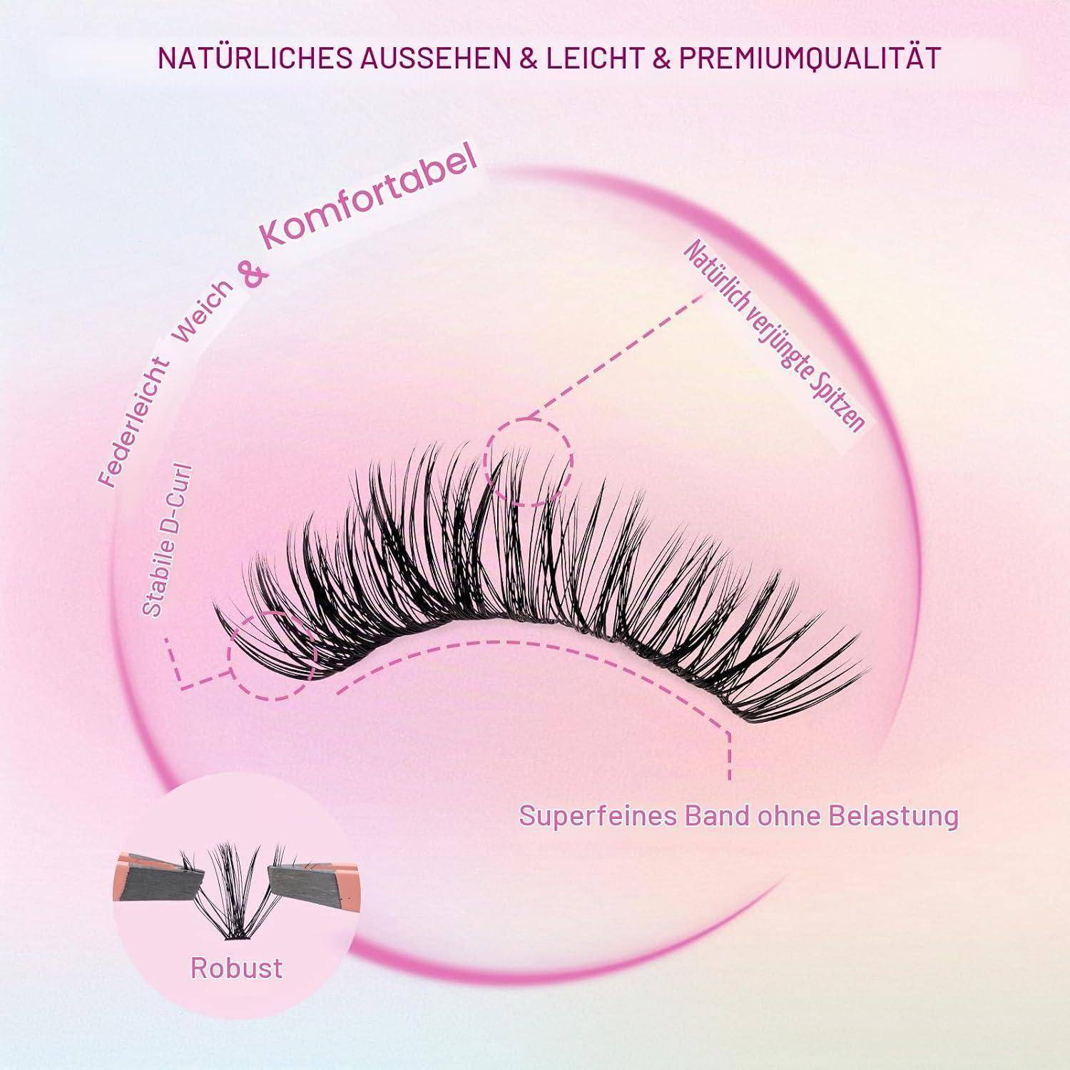 EMEDA 30D-100D Individuelle Wimpern Wispy Natürliche Clusterwimpern DIY zu Hause 10mm-16mm Extensions Für Anfänger (EME30D-100D Mix) XL(30D to 100D