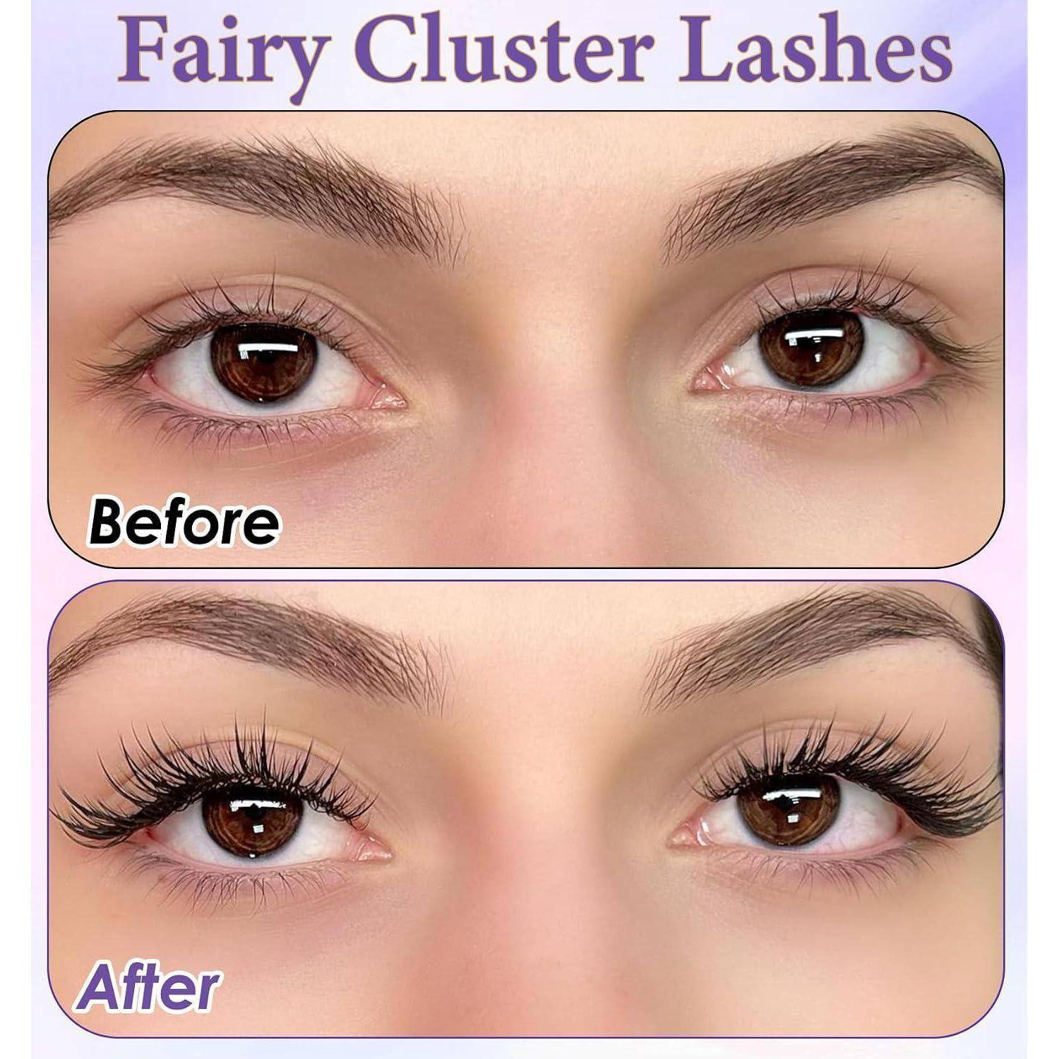 Vergleichsbild mit dem Titel „Fairy Cluster Lashes