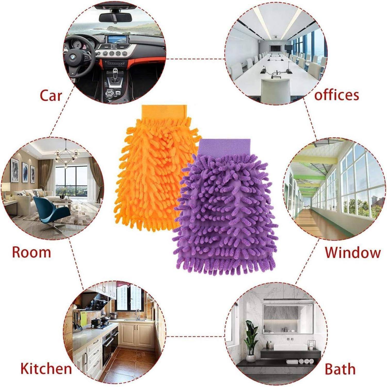 Mikrofaser-Reinigungstücher für Auto, Büro, Zimmer, Fenster, Küche und Badezimmerflächen.