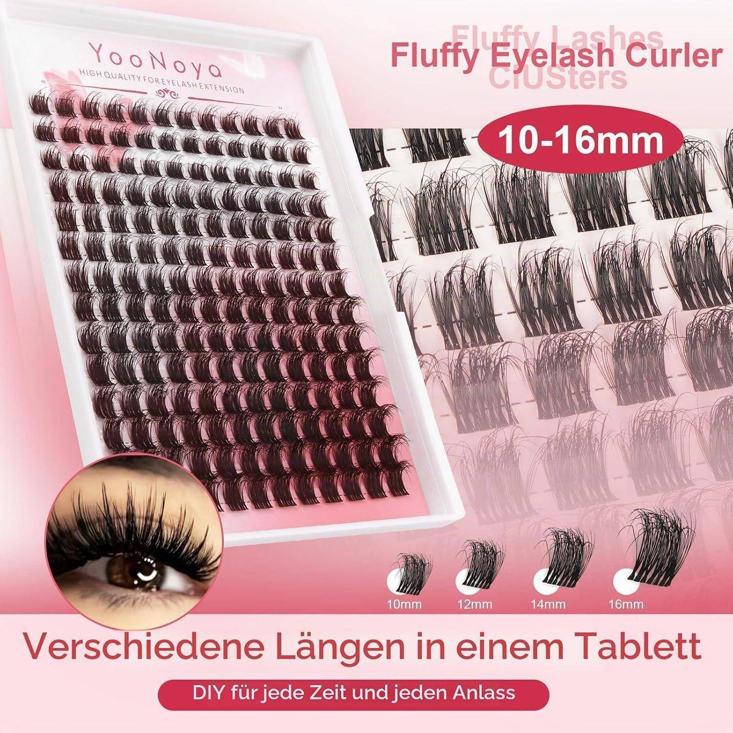 Wimpern Cluster 168 Pcs 10-16mm D Curl Wimpern Extensions DIY Individuelle Wimpernverlängerung Für Die Selbstanwendung Von Lash Einzeln Extesnion Zu