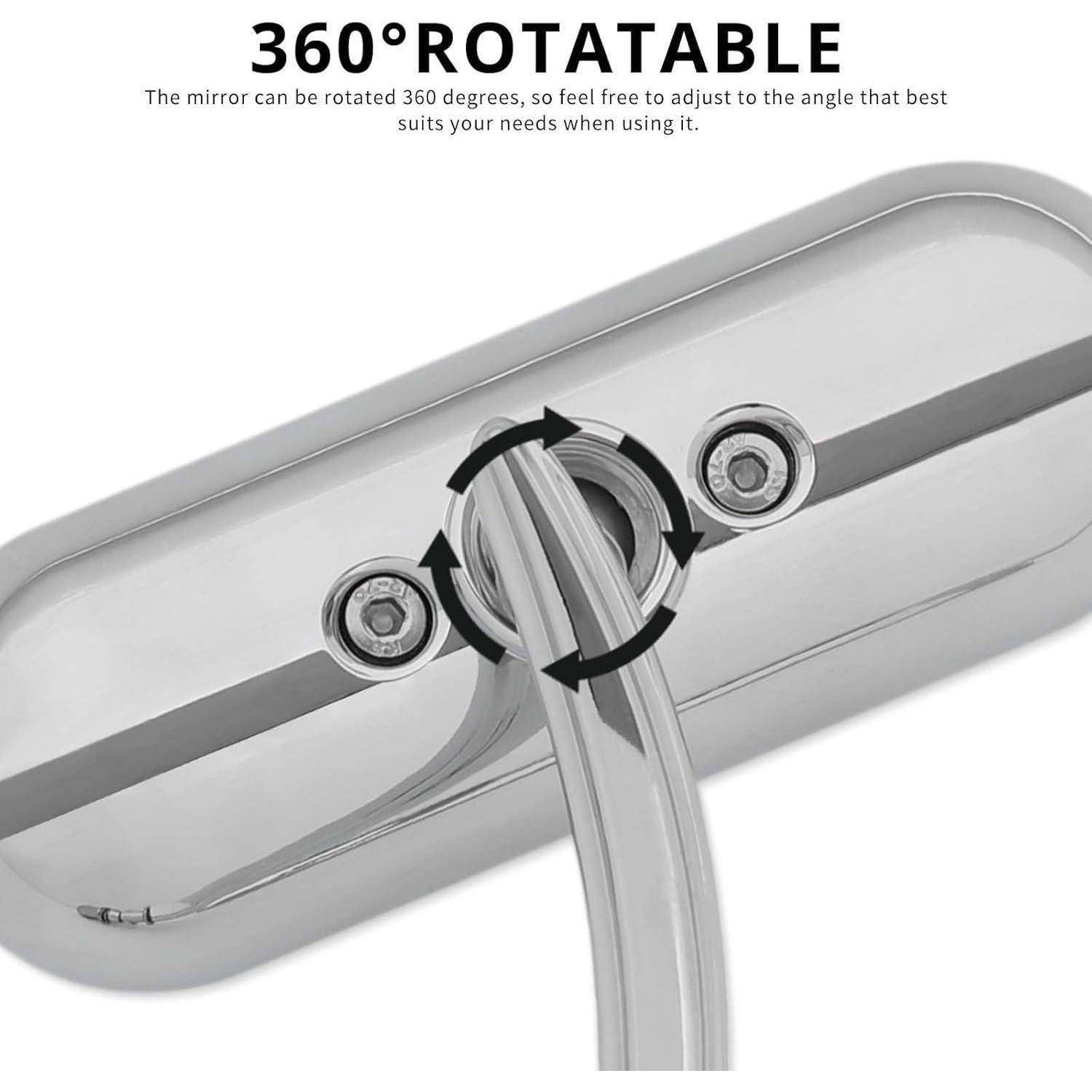 Chromspiegelbefestigung mit der Bezeichnung „360° DREHBAR