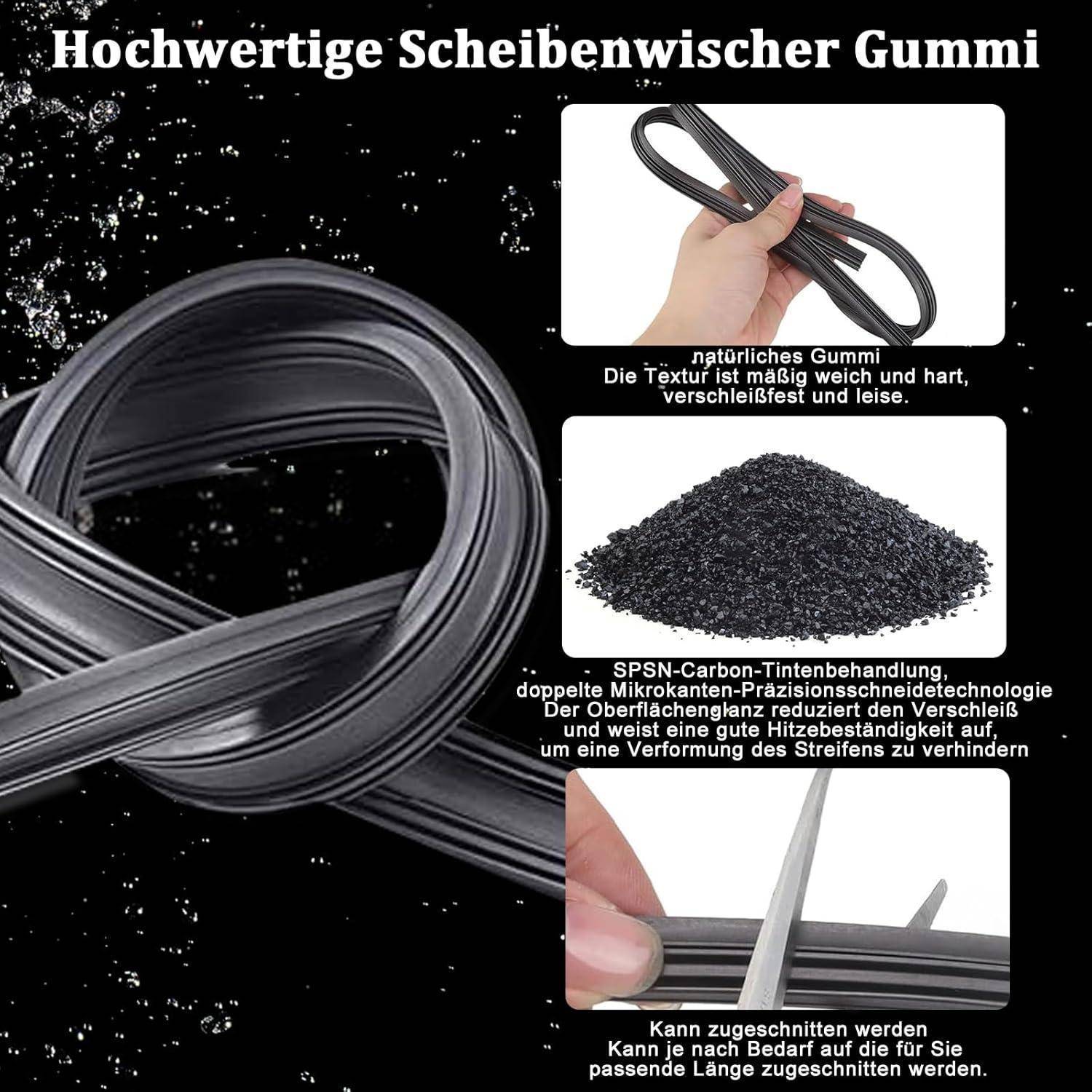 6 Stk 80cm Scheibenwischer Gummi, Universal Auto Wischergummi Scheibenwischer, Ersatz Gummi Scheibenwischer, Einstellbar Scheibenwischer kompatibel