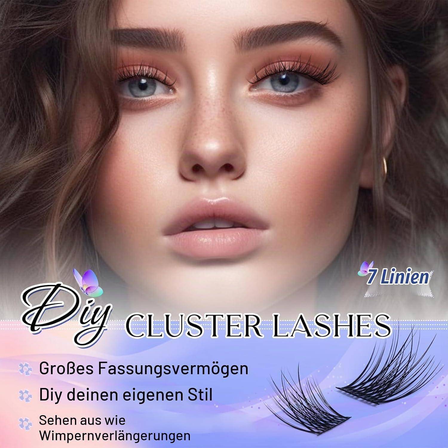 LZM Lash Cluster Wimpern Extensions C Curl Wimpern Einzeln (WL08mix) | 8-14mm Natürliche Wimpern Leichte und weiche cluster lashes, Dünnes Band fake