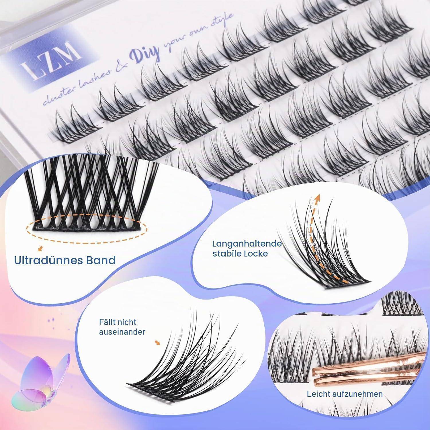 Werbegrafik für Wimpernverlängerungen mit 