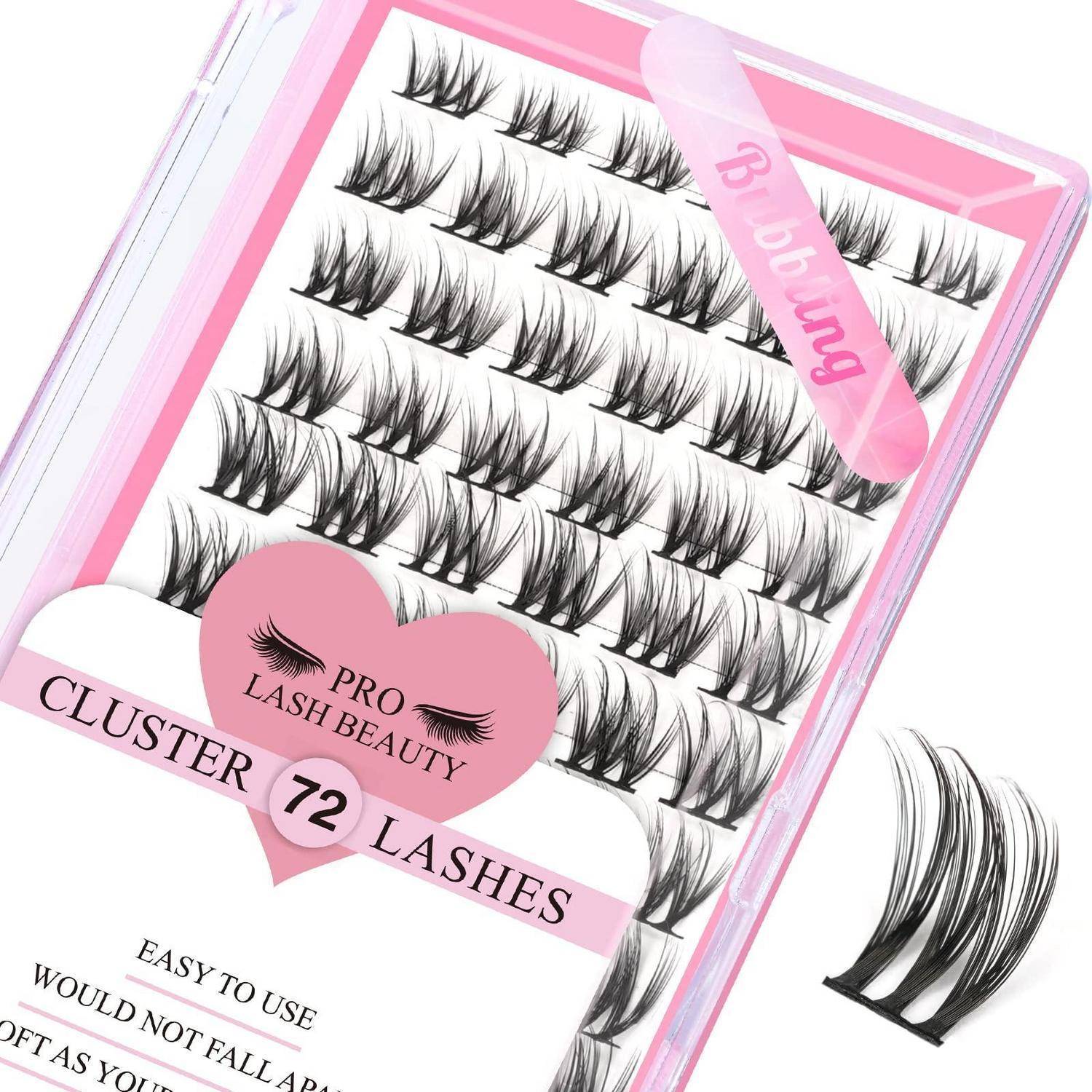 Packung mit falschen Wimpernbüscheln mit der Bezeichnung „PRO LASH BEAUTY