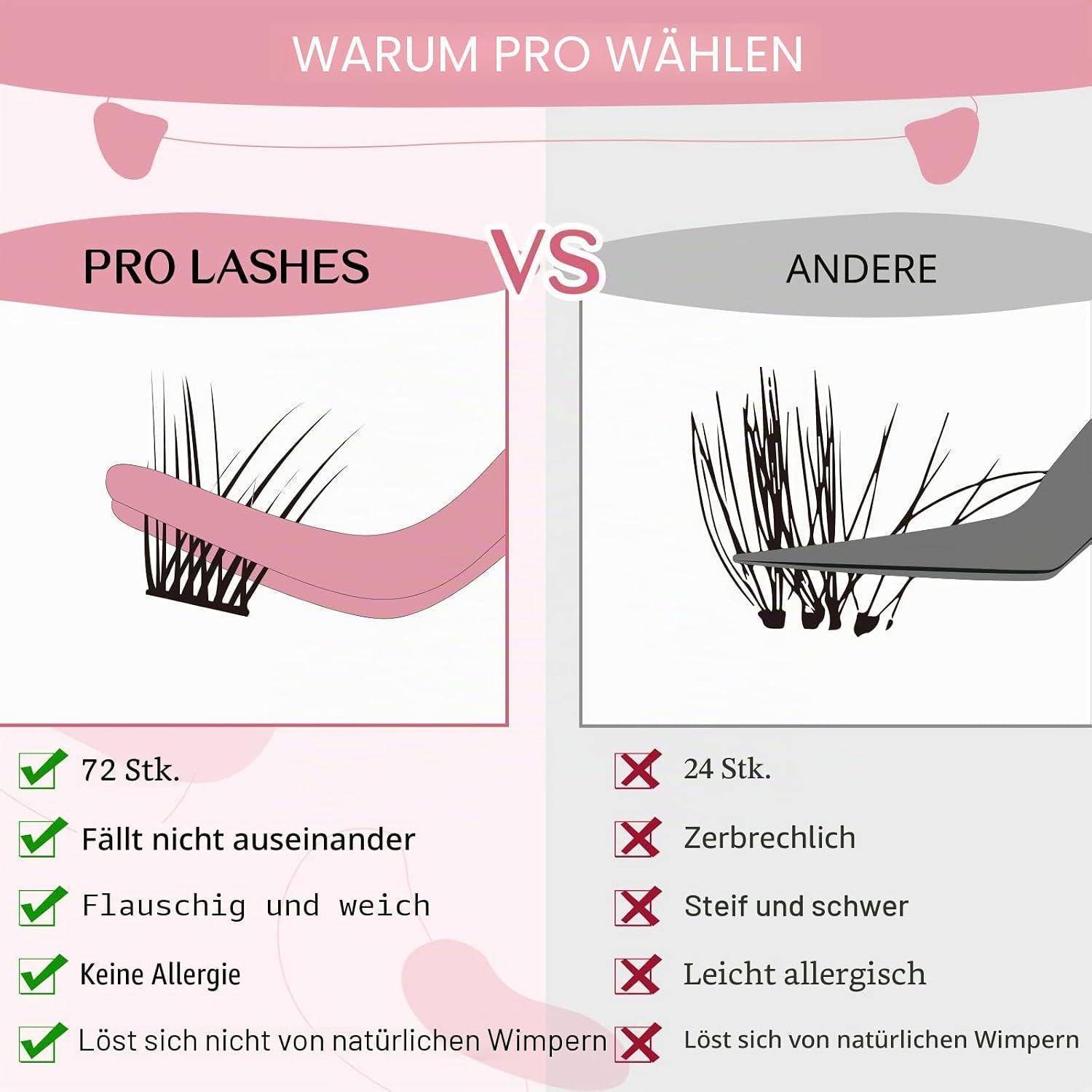Lash Cluster-Wimpern DIY mit super dünnem Band für Heim-Wimpernstyling (Pined, D-16mm) Lash-Pined-16 mm