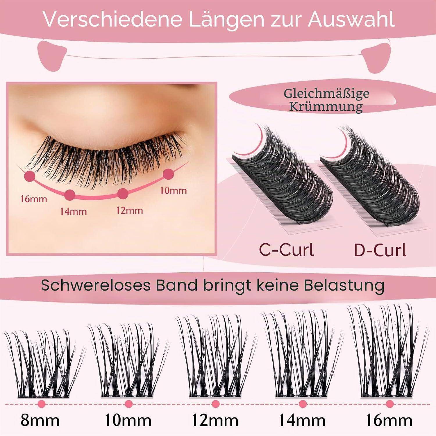 Lash Cluster-Wimpern DIY mit super dünnem Band für Heim-Wimpernstyling (Passion, D-10mm) Lash-Passion-10 mm