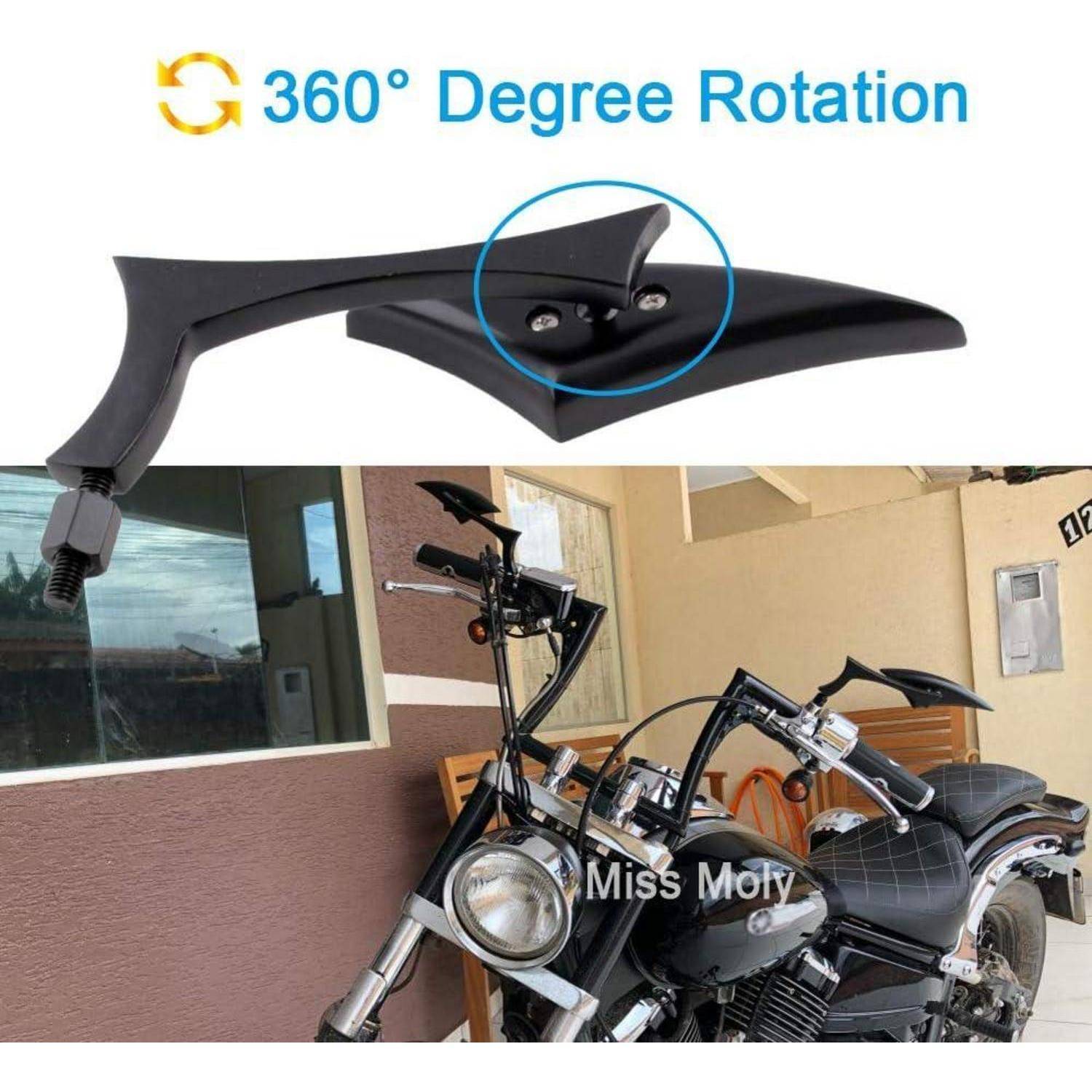 Motorrad-Rückspiegel mit Anzeige der „360°-Grad-Drehung