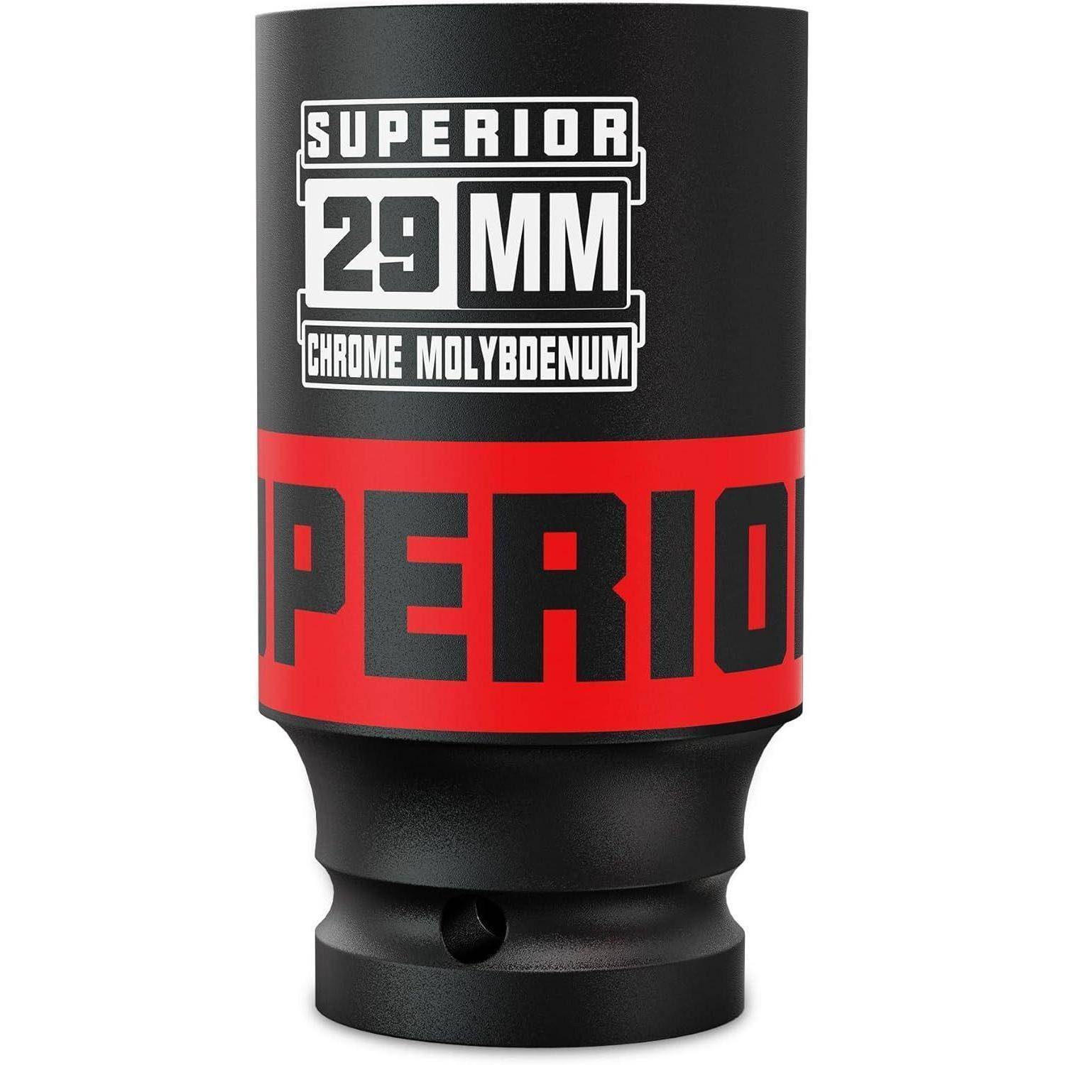 Schwarz 29 mm Chrom-Molybdän-Steckschlüssel mit rotem „SUPERIOR