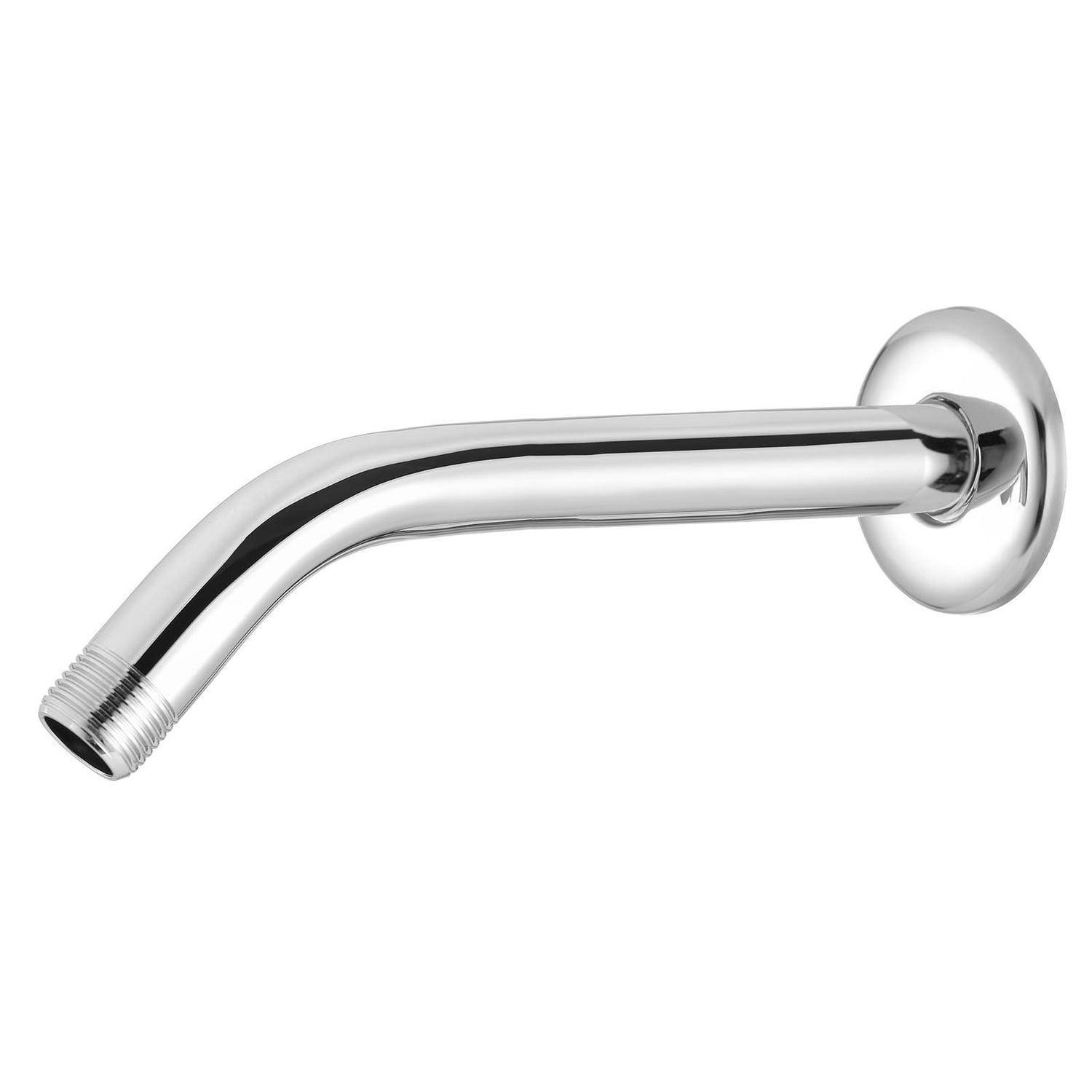 Wandmontierter Duscharm aus Chrom mit Gewindeanschluss und rundem Escutcheon-Blech.
