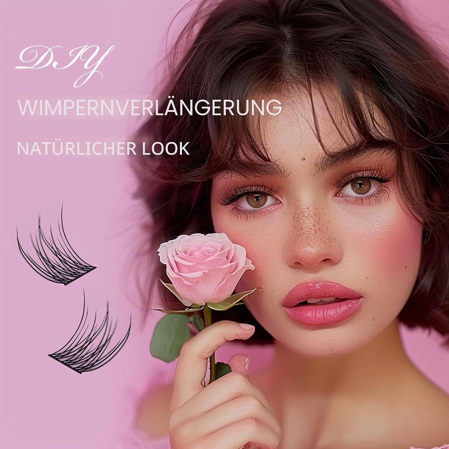 EMEDA Wimpernbüschel 10mm Mix Wimpern clusters DIY Einzelwimpern mit Pinzette Wimpern extensions effekt Dünne und weiche, natürlich wirkende Wimper