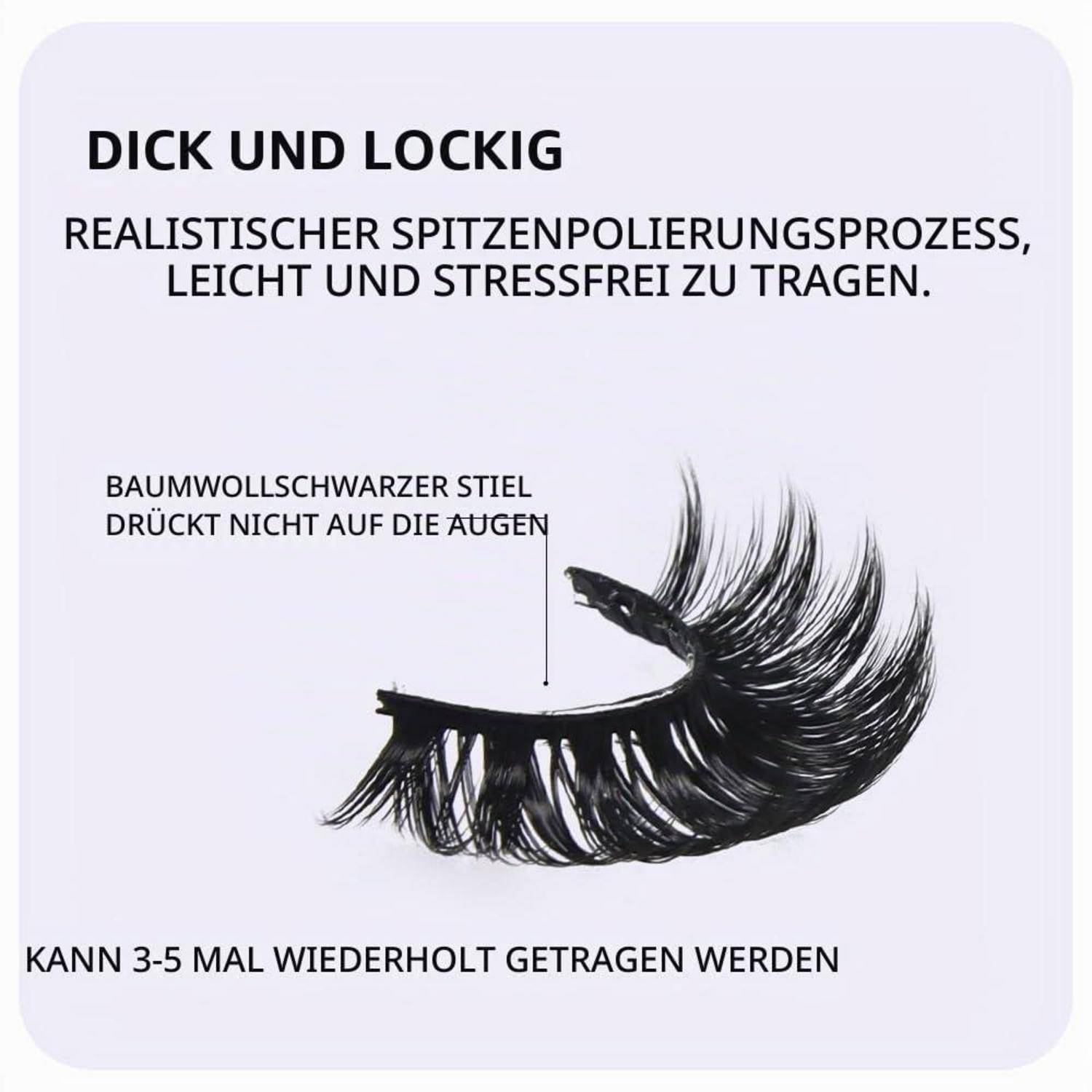 Wimpern Natürliche 7 Paare 3D Künstliche Wimpern Russian Strip Falsche Wimpern Faux Mink (Russian-R08)