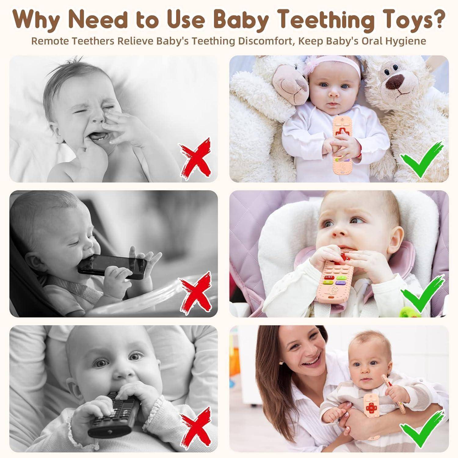 Infografik mit dem Titel „Warum Baby-Zahnungsspielzeuge verwenden?