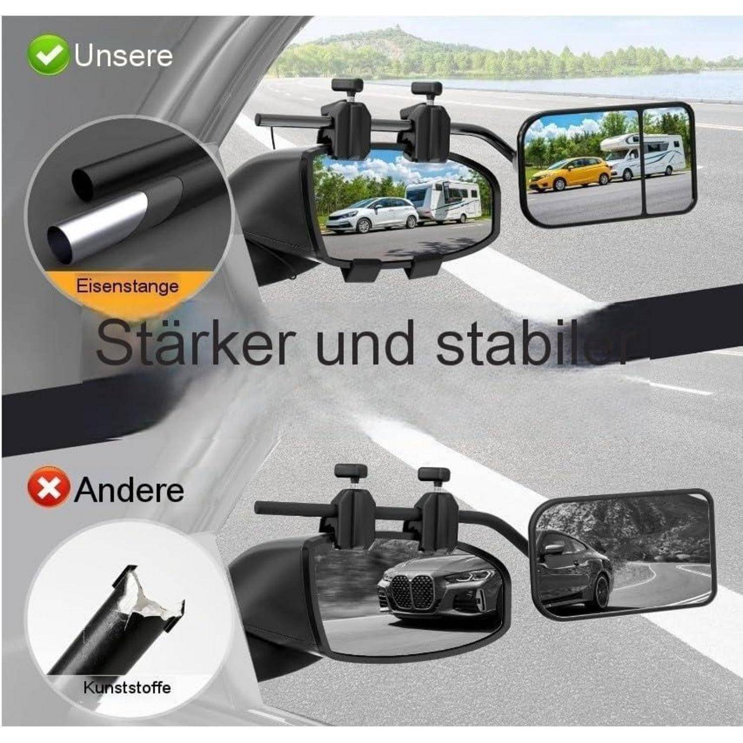 Wohnwagen Spiegel Auto Spiegel für Wohnwagen universal Zusatzspiegel Wohnmobil Außen Konvexspiegel wohnwagen 360° Drehung einstellbar für alle gä