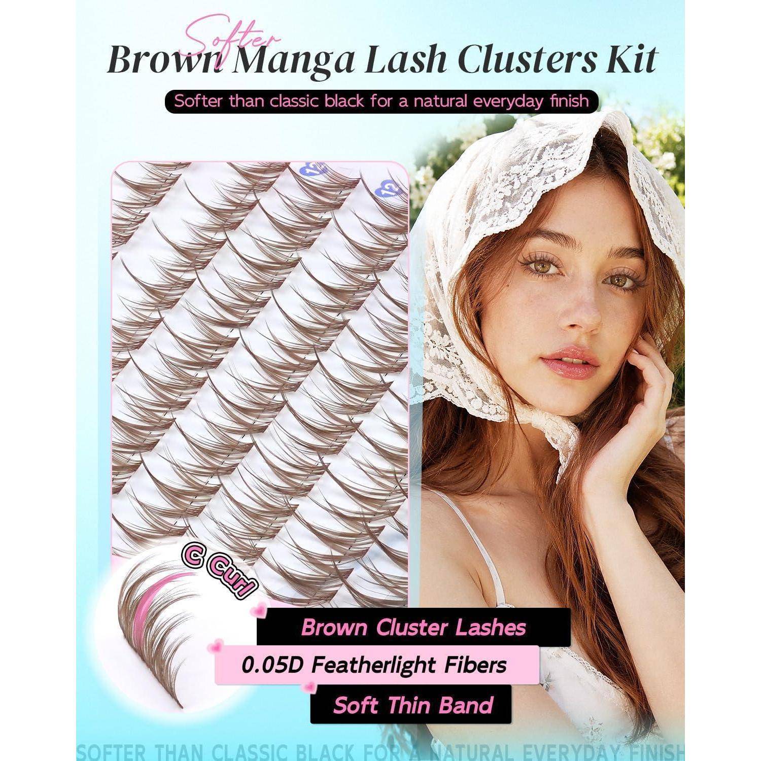 Produktanzeige für „Softer Brown Manga Lash Clusters Kit