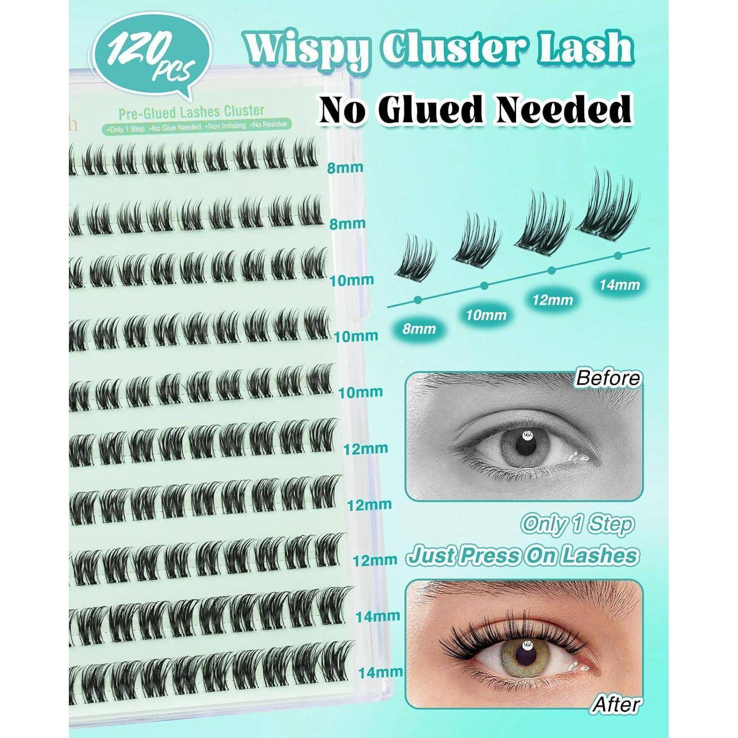 Anzeige für Wispy Cluster Lash „Kein Kleber nötig