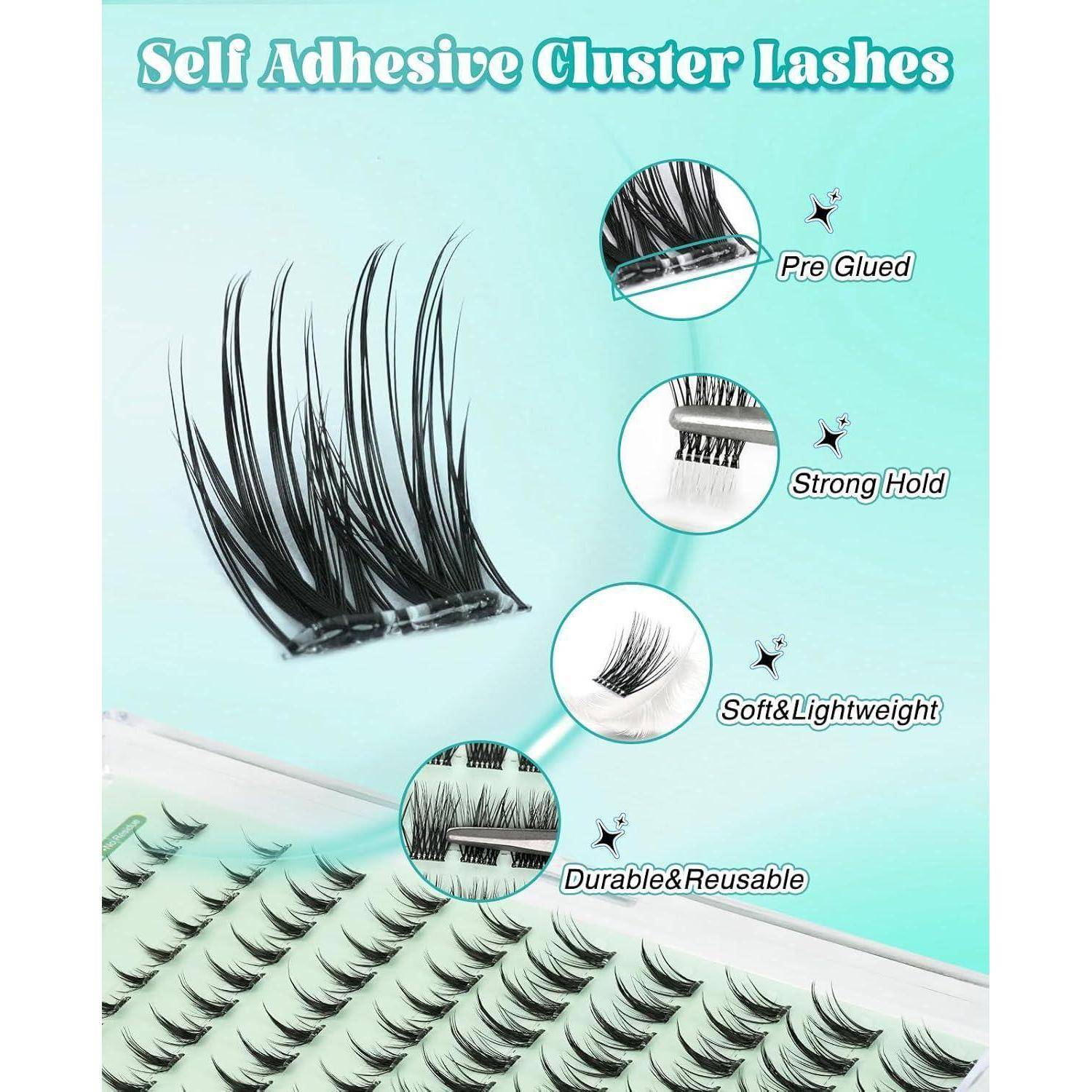 Werbegrafik für „Selbstklebende Wimpernbüschel