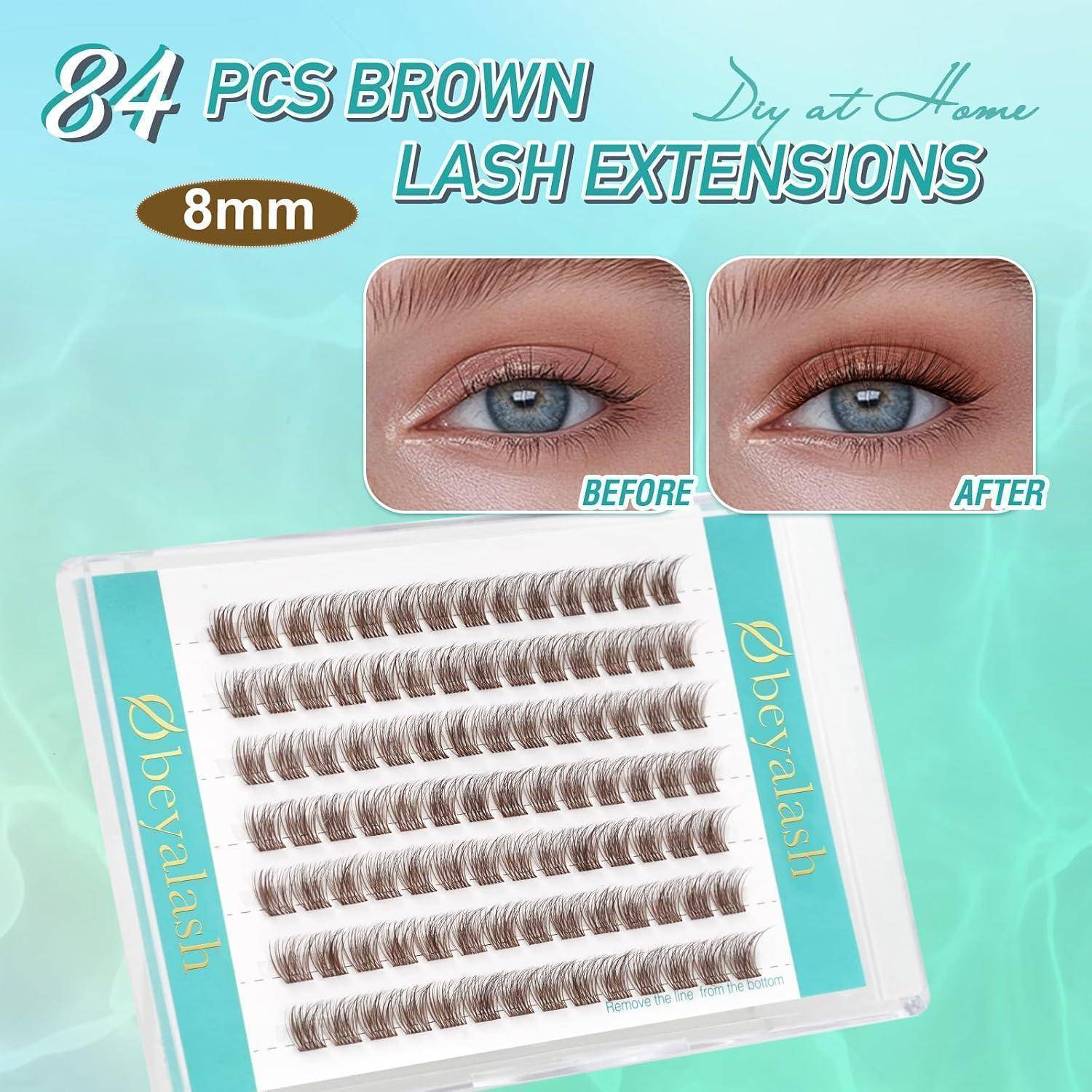 Produktbild für „84 Stück BRAUNE WIMPERNVERLÄNGERUNGEN