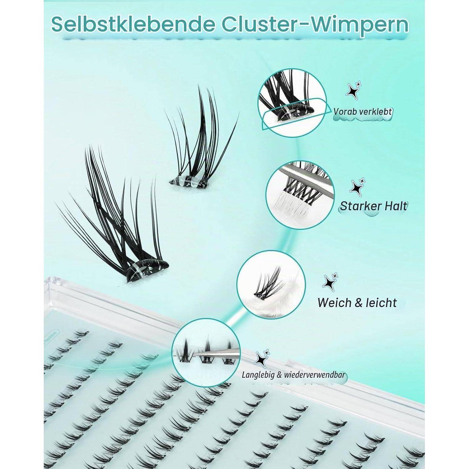 Obeyalash Selbstklebende Wimpern Ohne Kleber Under Lashes Cluster Lashes 5-7mm Wiederverwendbare Selbstklebende Wimpern Press On No Glue Needed