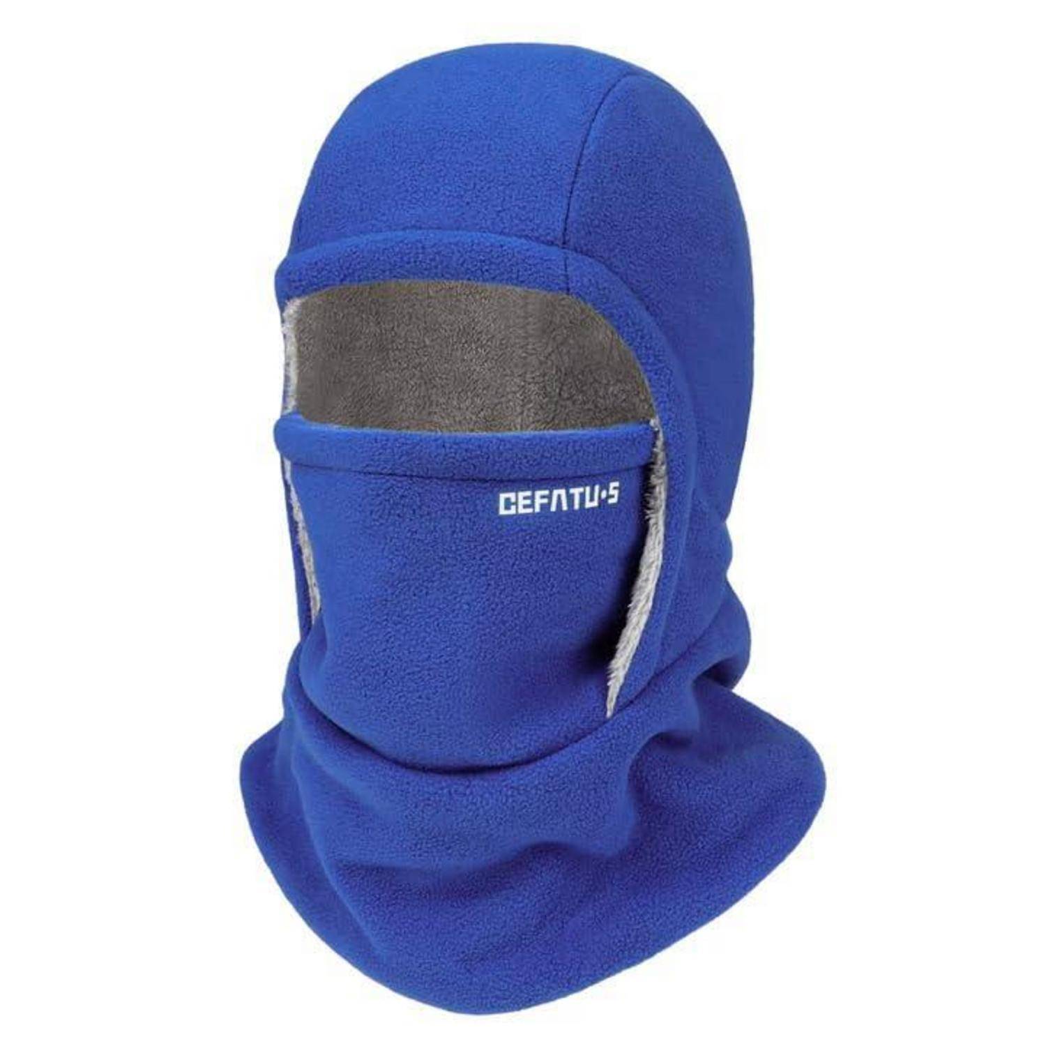Blauem isoliertem Sturmhaube-Gesichtsmaske mit Augenschlitz und 