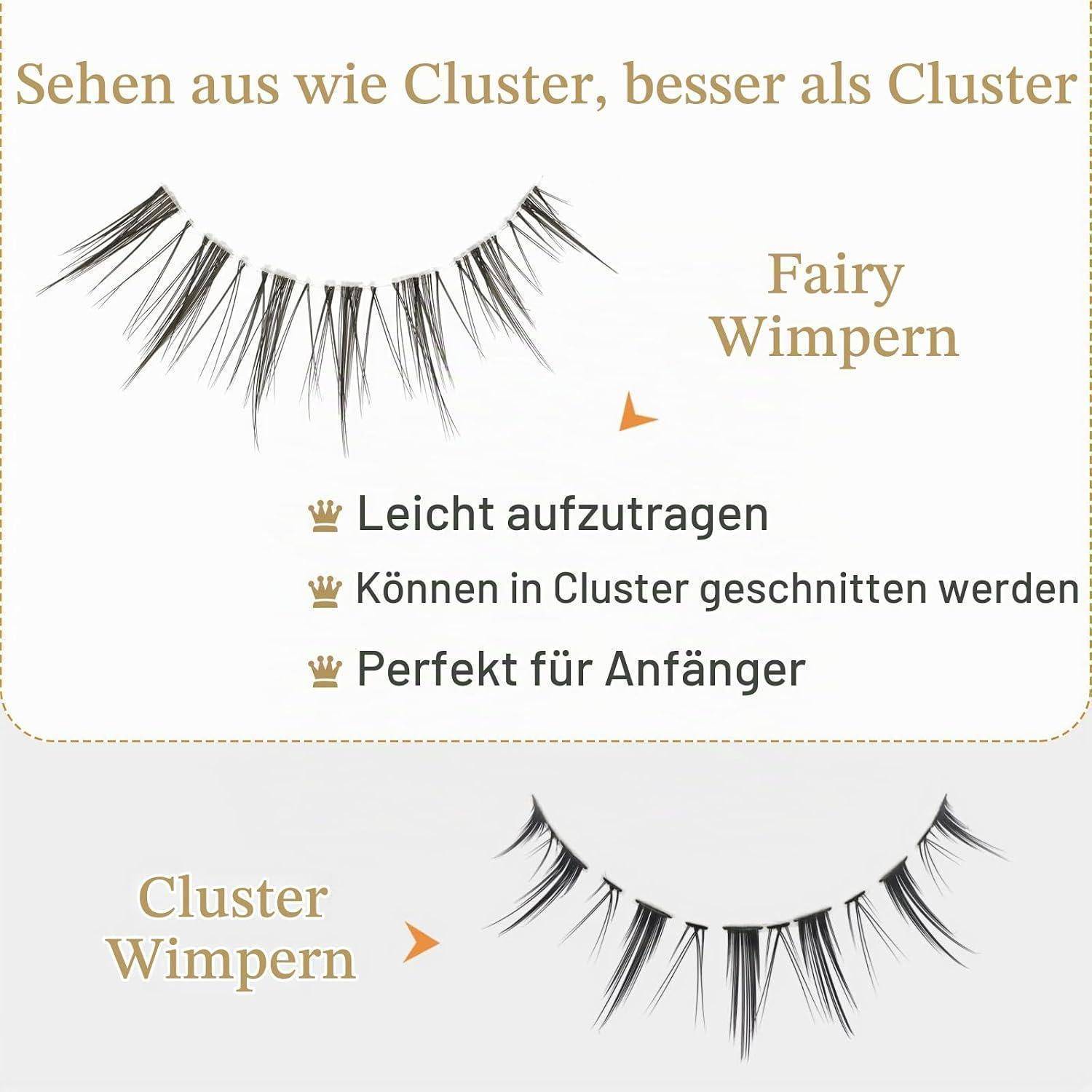Deutscher Wimpern-Anzeige zum Vergleich von „Fairy Wimpern