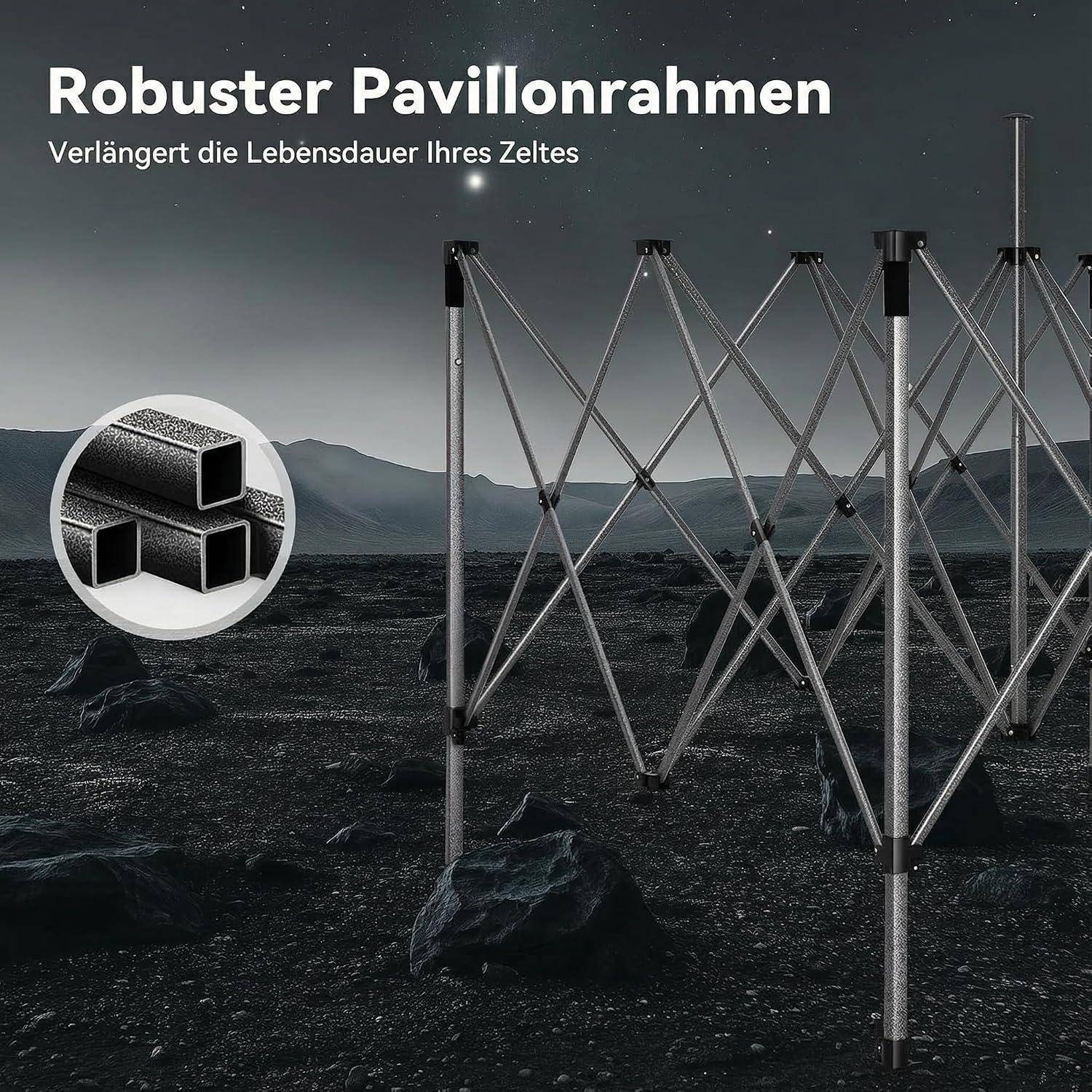 COBIZI Faltpavillon Pavillon 3x4.5 Wasserdicht Stabil, Outdoor Faltbar Garten Pavillon UV Schutz 50+, Partyzelt mit 4 Seitenteilen, Weiß Weiß 3x4.5