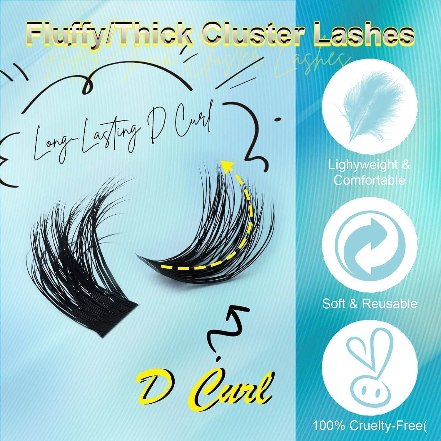Werbegrafikpromo für „Fluffy/Thick Cluster Lashes