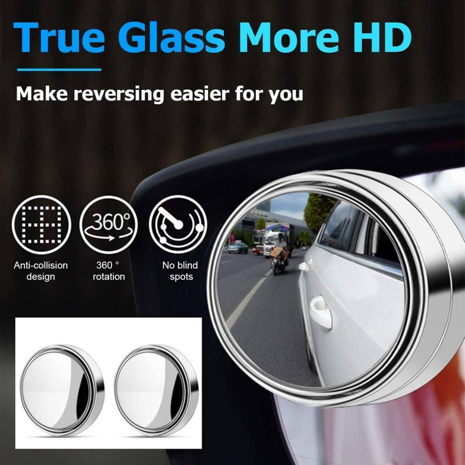 CGEAMDY Auto Toter Winkel Spiegel 2 Stück, Verstellbarer HD Glas Spiegel, 360° Drehbar Maximieren Rückspiegel, für Autos Verkehrssicherheit Rücks