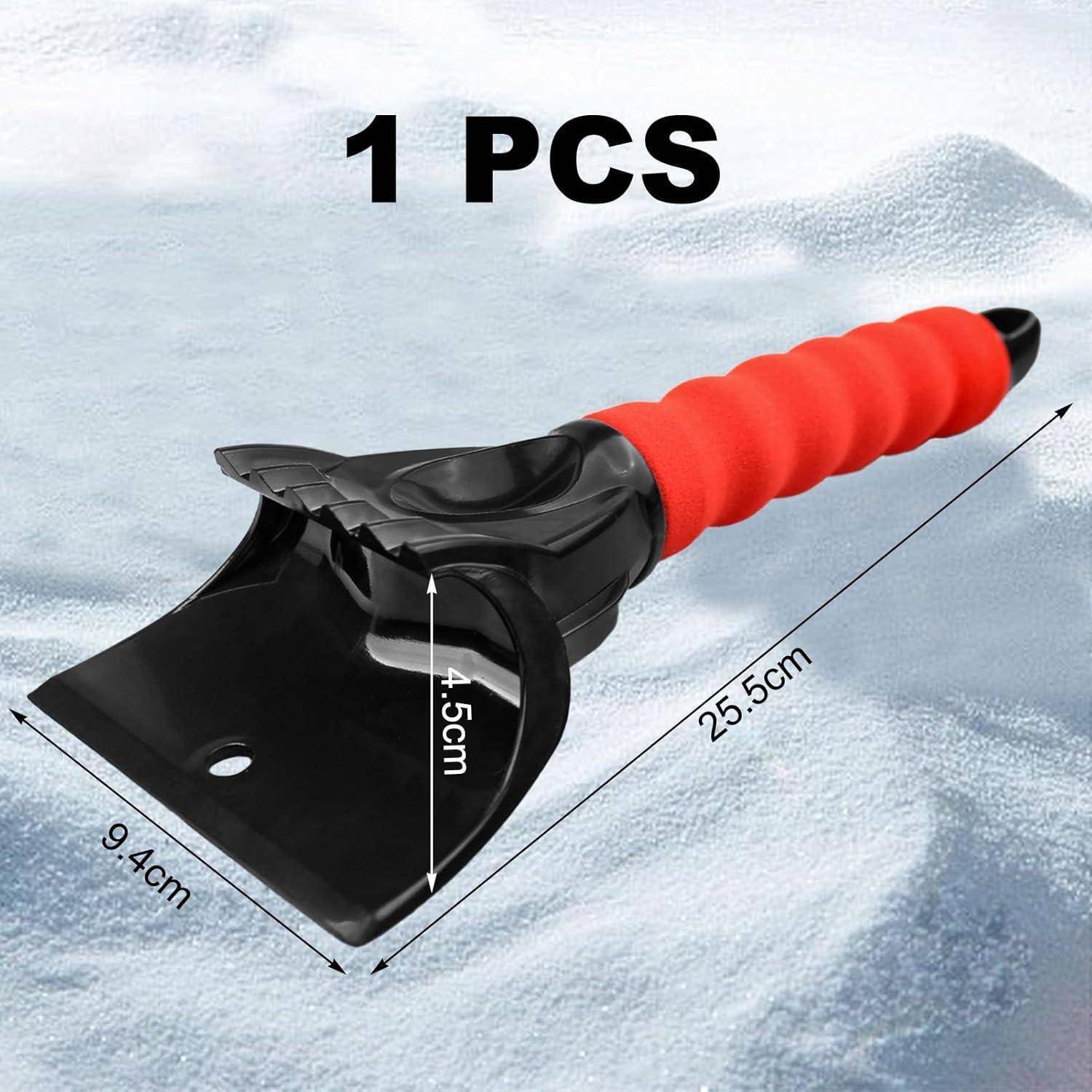 Ein schwarz-rotes Eiskratzer mit breiter Klinge, gekennzeichnet mit „1 PCS