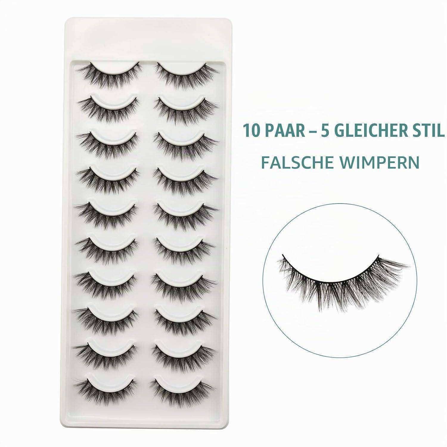 10 PAAR – 5 GLEICHER STIL FALSCHE WIMPERN