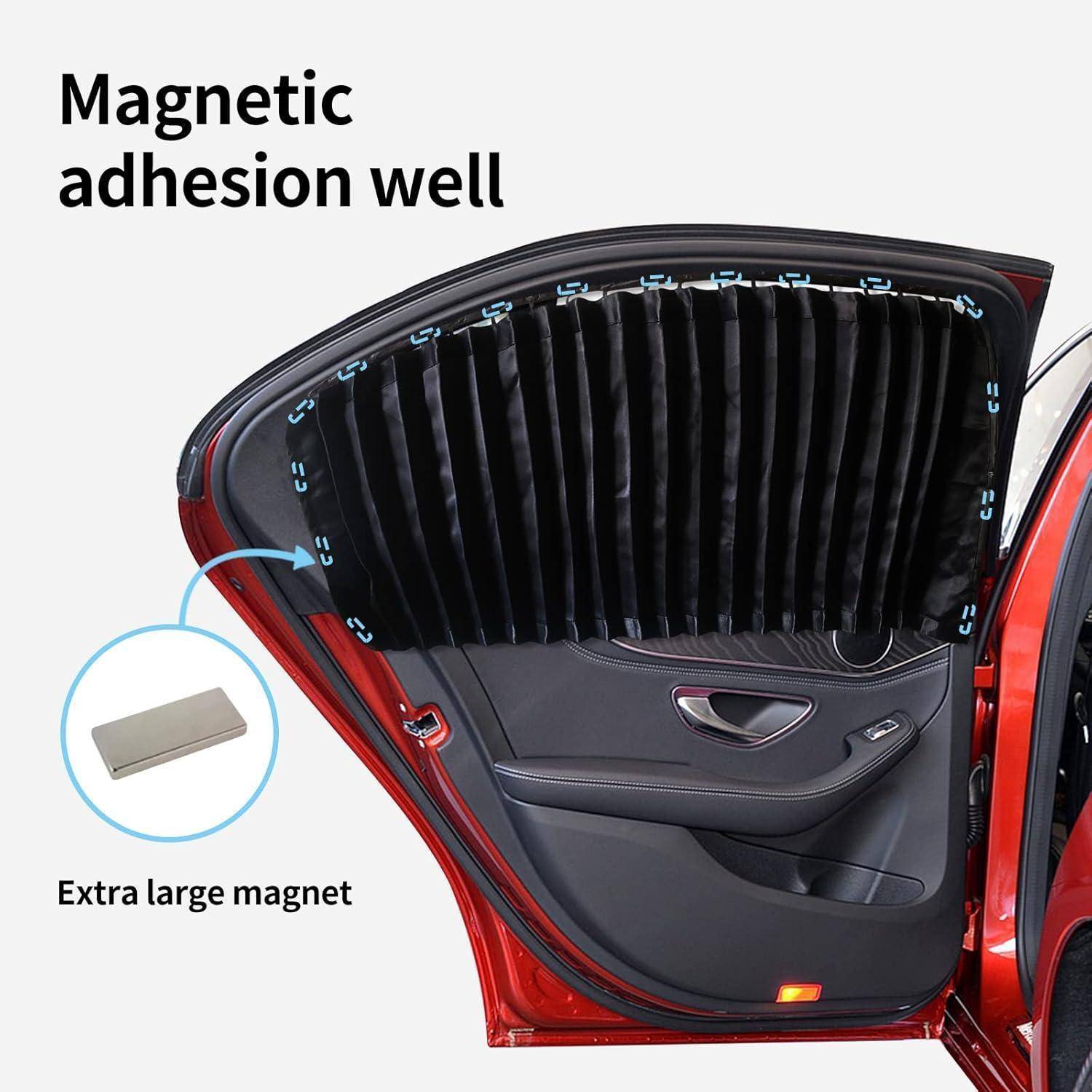 Autotür, die durch eine magnetische Haftwellabdeckung mit besonders großen Magneten geschützt ist, um das Innere zu schützen und Licht oder Staub abzuhalten.
