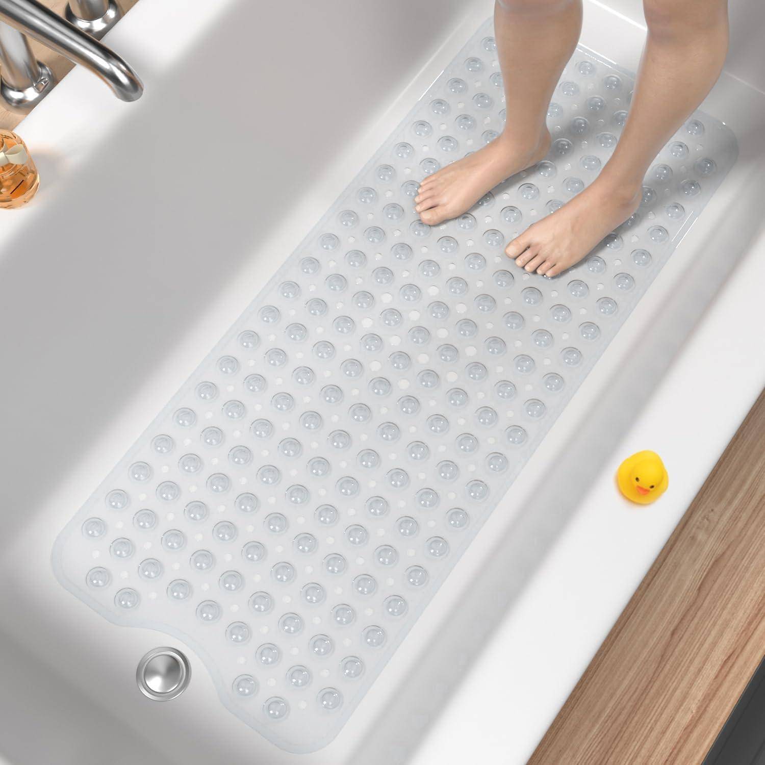 HITSLAM Badewannenmatte rutschfest, 101 x 40cm Extra Lange Antirutschmatte Badewanne, Duschmatte rutschfest BPA Frei, Schimmelresistent