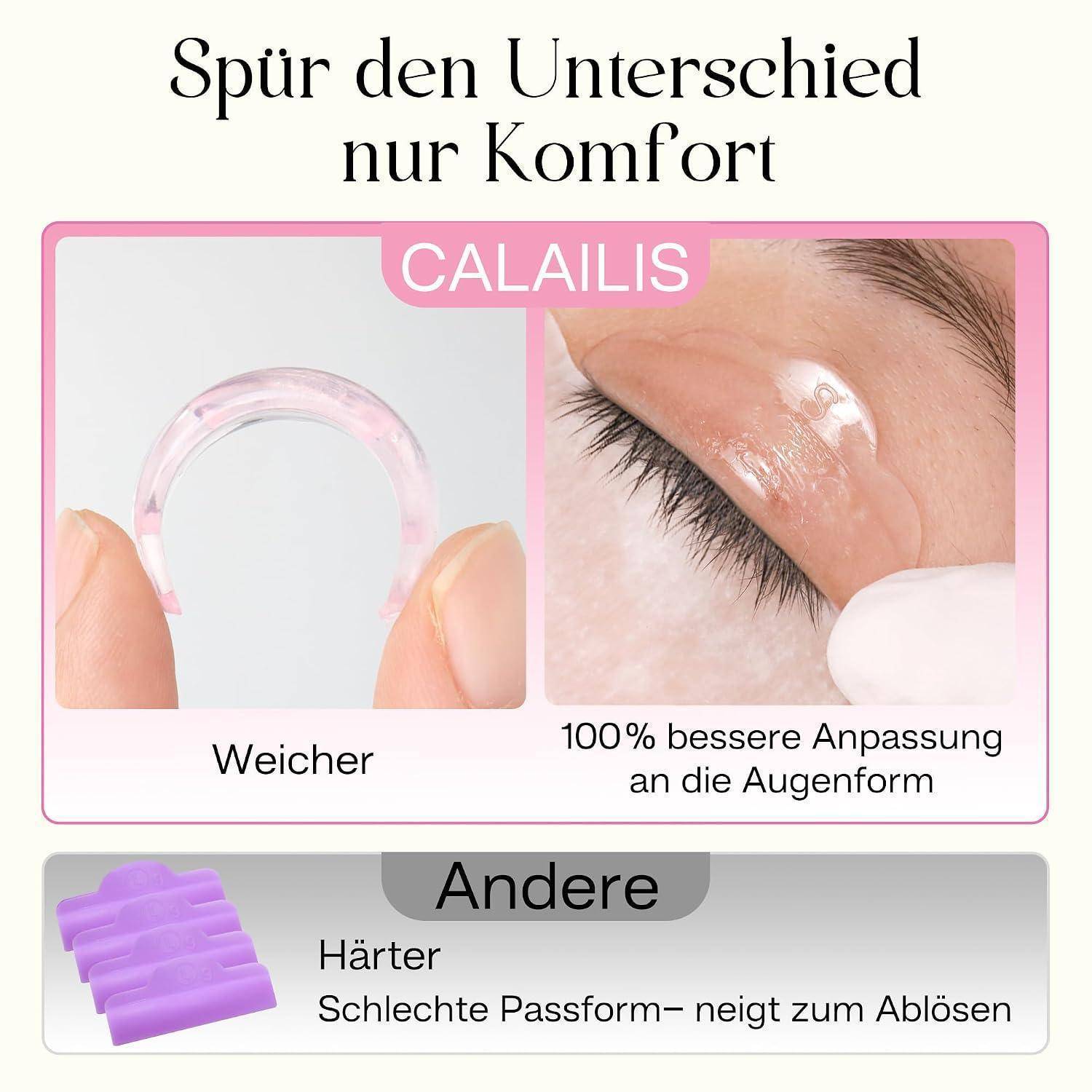 CALAILIS Selbstklebend Silikon Wimpernlifting Pads 5 Paare Lash Lifting Pads für Wimpernlifting Wiederverwendbare Wimpern Lifting Shields 5 Größen