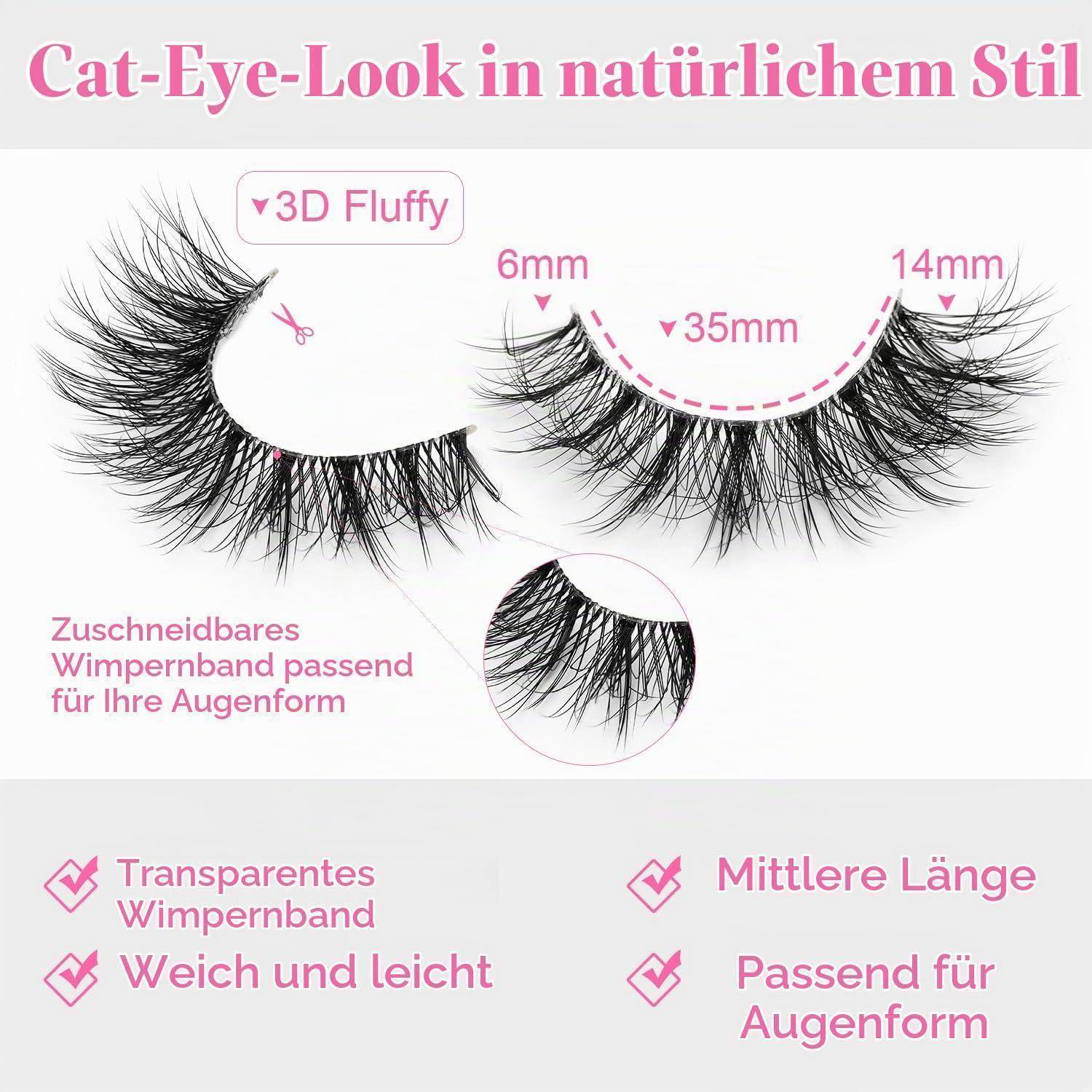 Natürliche Falsche Wimpern 10 Paar Transparentes Band Wimpernstreifen 8-11mm Wimpern Kurze und Weiche Wimpern Im Natürlichen Look Natural Fake Lashe