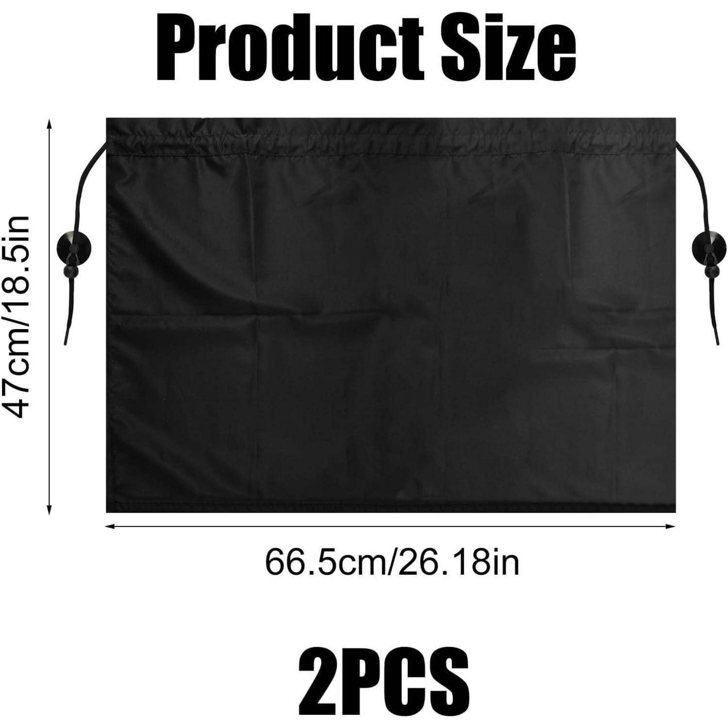 Größentabelle für einen schwarzen Turnbeutel: 66,5 cm breit × 47 cm hoch, dargestellt als 2 Stück.