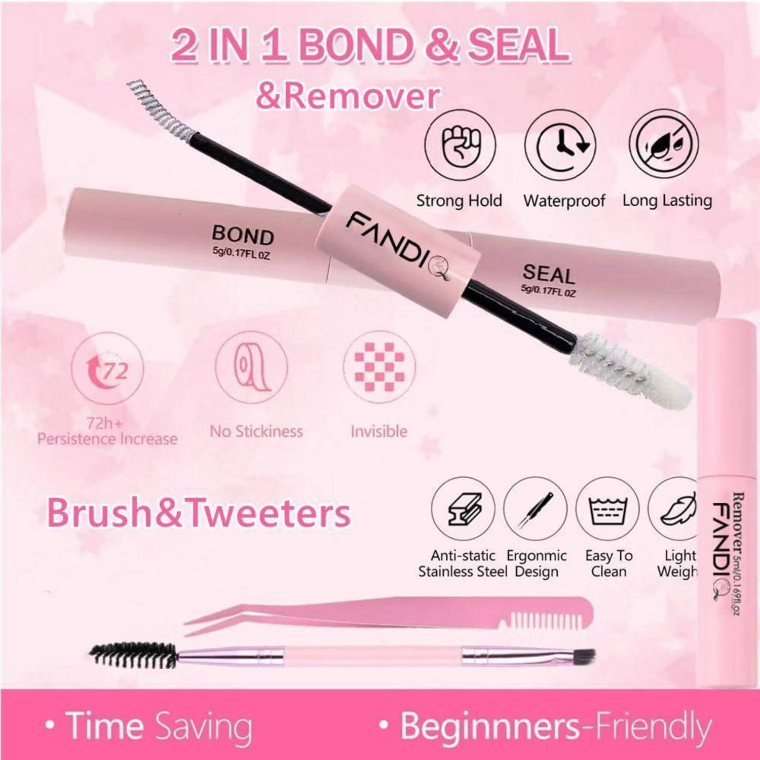 Cluster Lashes Kit Wispy Eyelashes Natural Individual Eyelashes 560PCS Thick Eyelash Extension Kit 60D 80D 100D DIY Eyelash Extension Kit with Lash