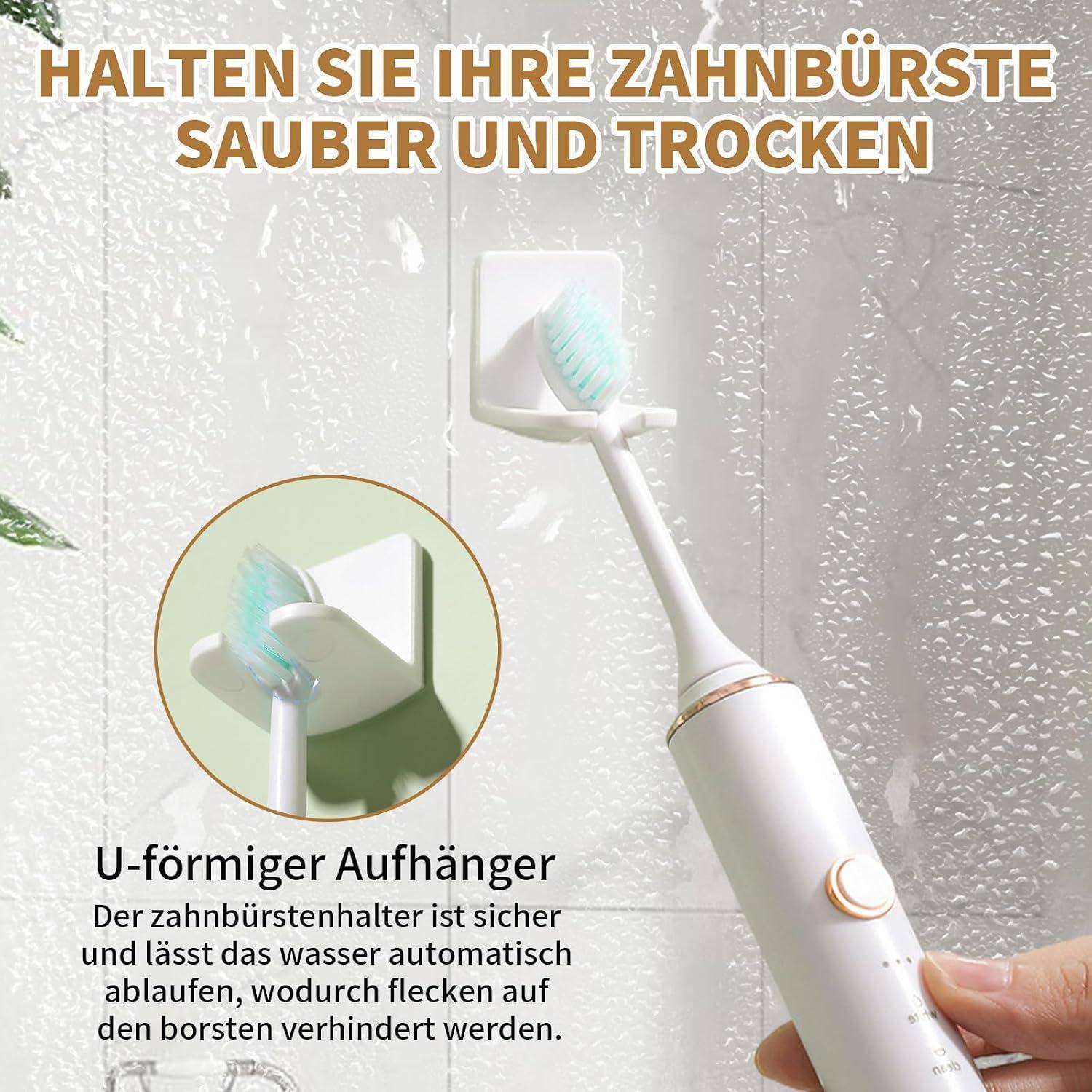 8 Stück Elektrische Zahnbürste Halterung, Ohne Bohren Wand Befestigter Zahnbürstenhalter Selbstklebend Aufsteckbürsten Halter für Badezimmer, Wei