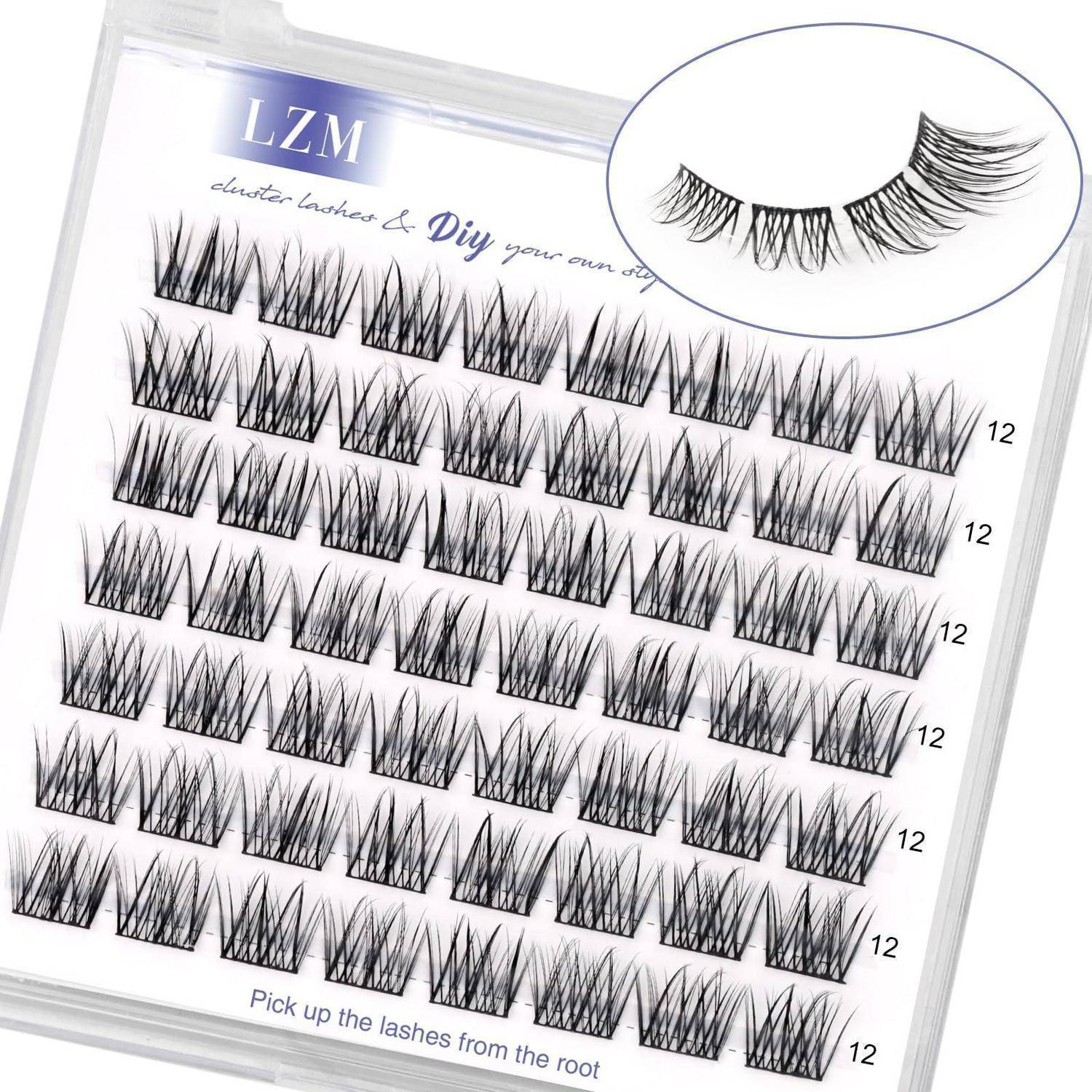 Paket mit falschen Wimpernbüscheln mit der Bezeichnung „LZM