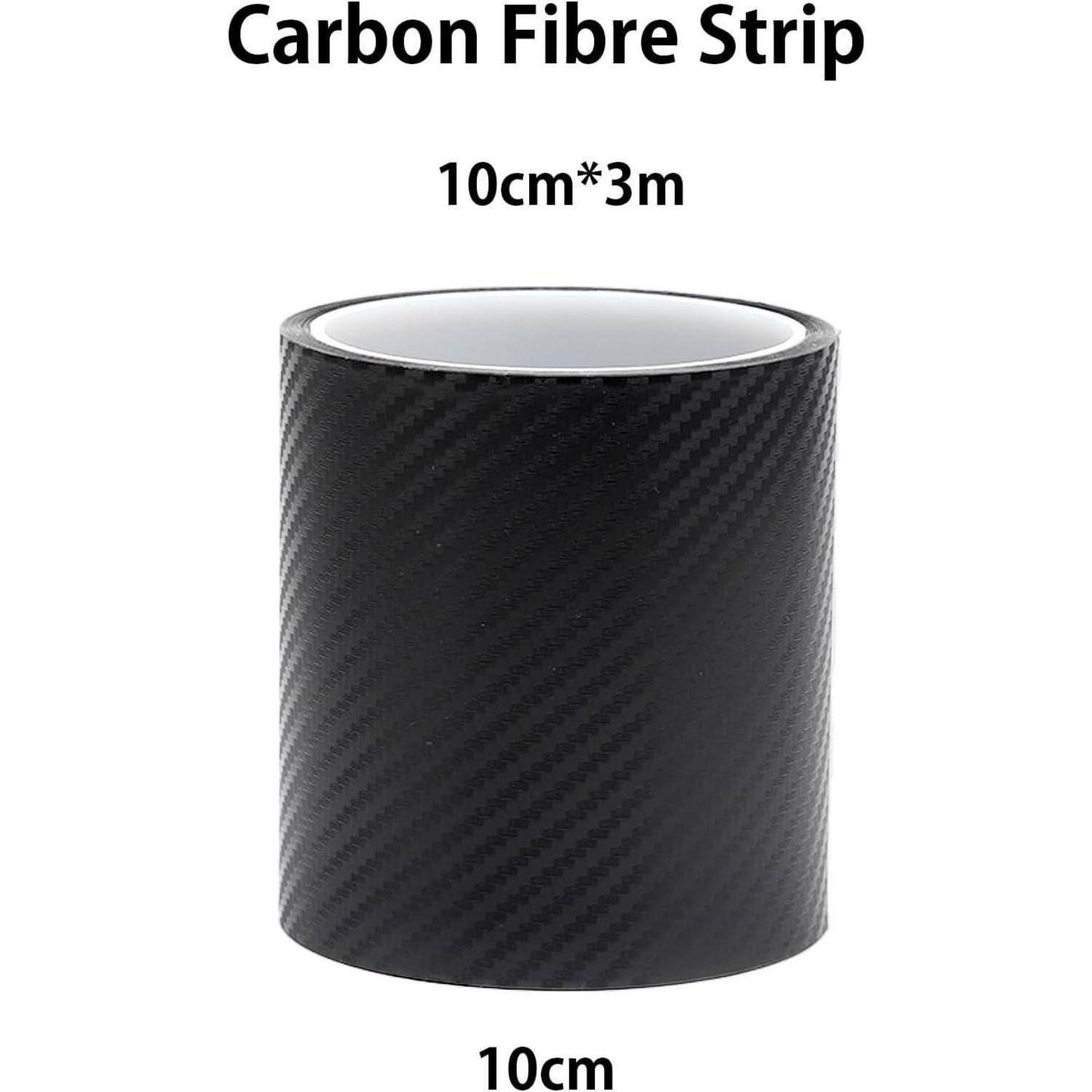Produktbild einer schwarzen Kohlenstofffaser-Streifenrolle mit der Bezeichnung 