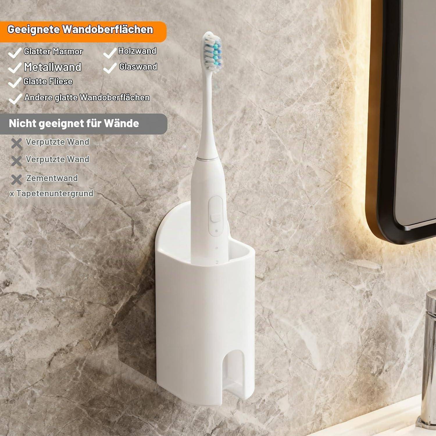 Elektrischer Zahnbürstenhalter 4er Set, Wand befestigter Zahnbürstenhalter, Elektrische Zahnbürsten Halterung, Zahnbürstenhalter Selbstklebend fü