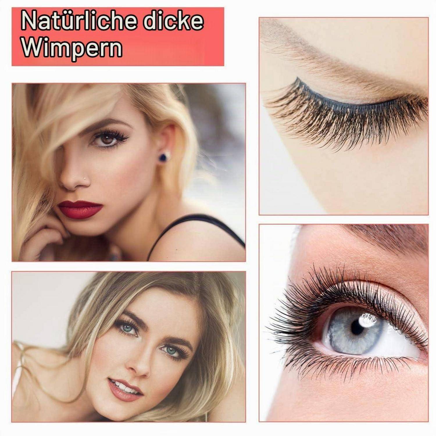 Collage-Werbung für „Natürliche dicke Wimpern