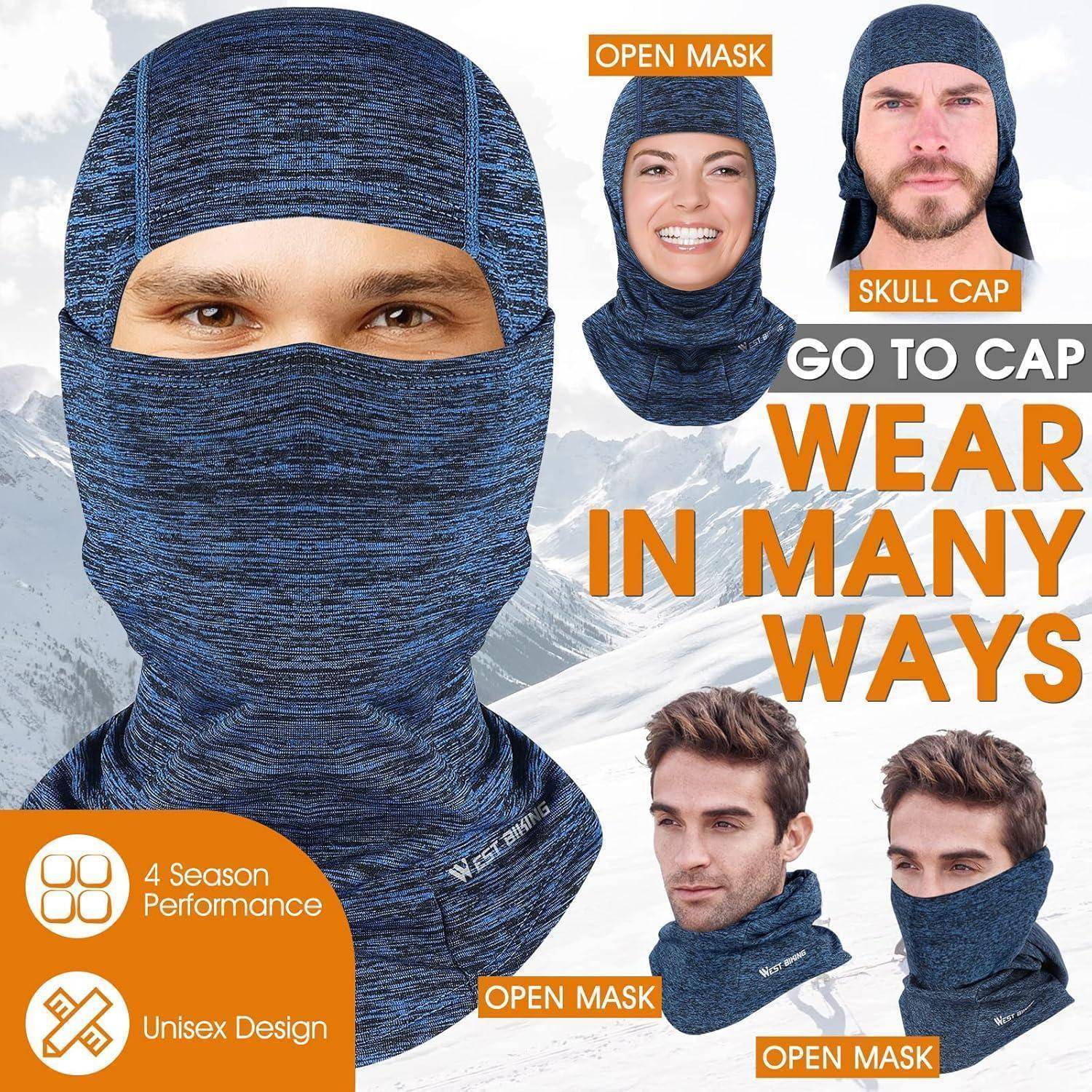 WESTGIRL Sturmhaube Winter Skimaske, Winddichte warme Gesichtsmaske für Männer Frauen, Kaltes Wetter Thermal Fleece Outdoor Sports Schutzausrüstung