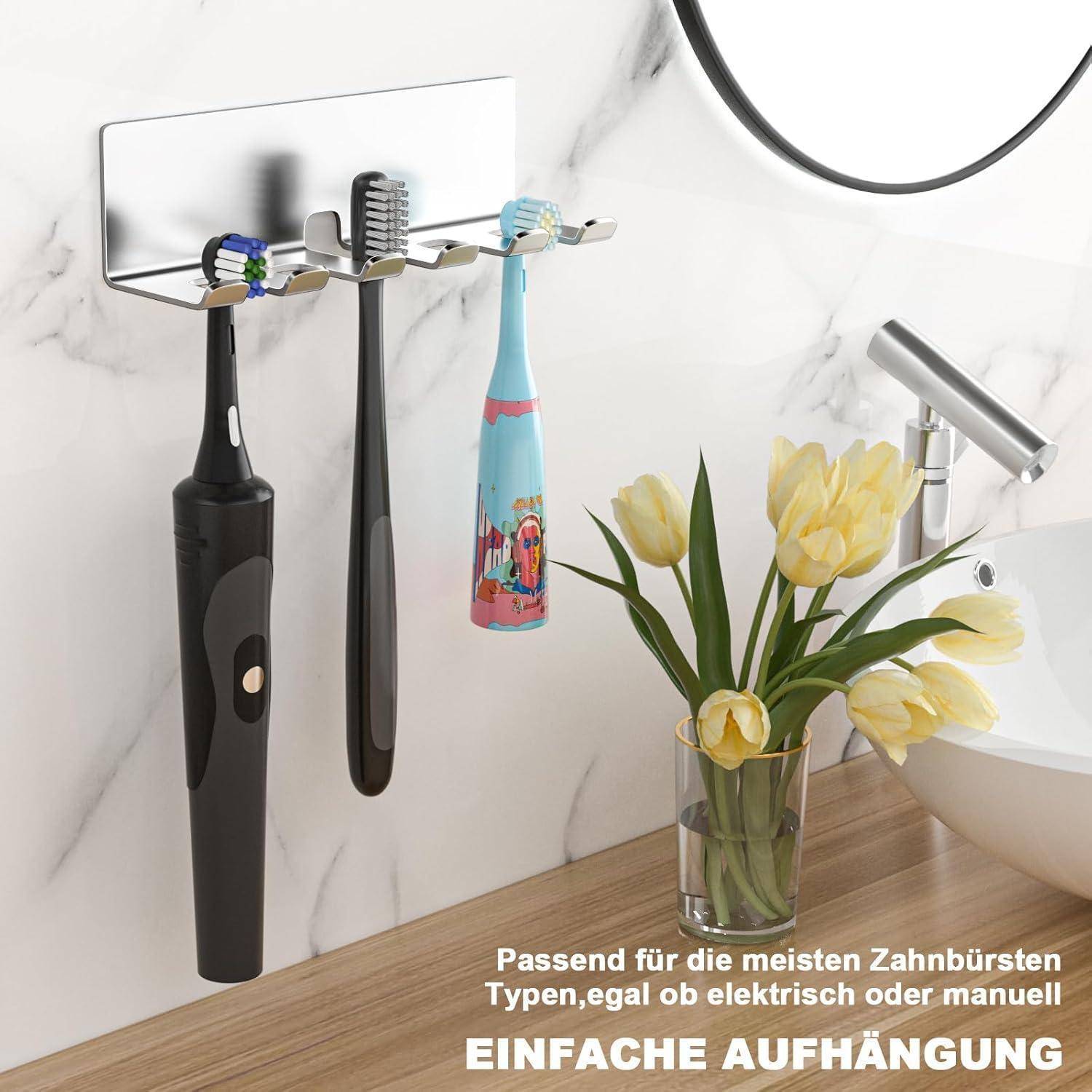 GGQ Zahnbürstenhalter Elektrische Zahnbürste - Zahnbürstenhalter Wand Ohne Bohren, Aufsteckbürsten Halter, Elektrische Zahnbürste Halterung, Selb