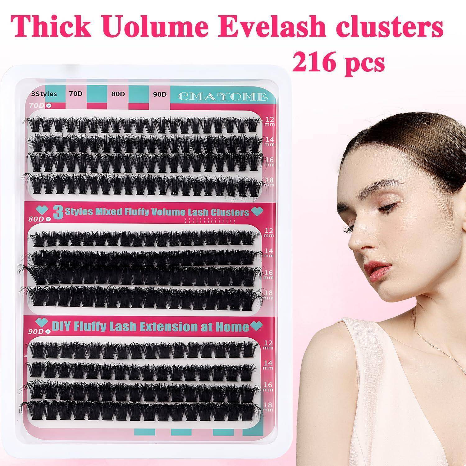 Verpackung für „Thick Volume Evelash Cluster 216 Stück