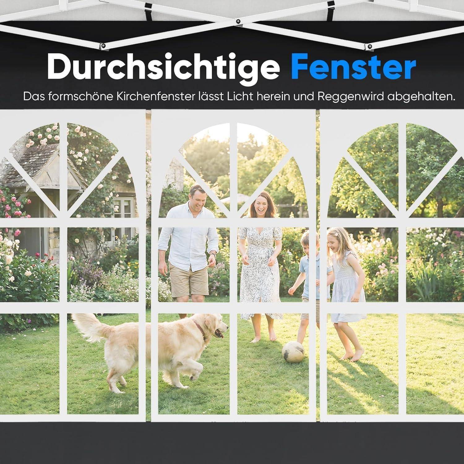 Quictent Faltpavillon 3x6m Pop-Up | Gartenpavillon, mit Seitenwänden, UV-Schutz 50+, Tragetasche inkl, Stahlrahmen, einfacher Aufbau, faltbar mit